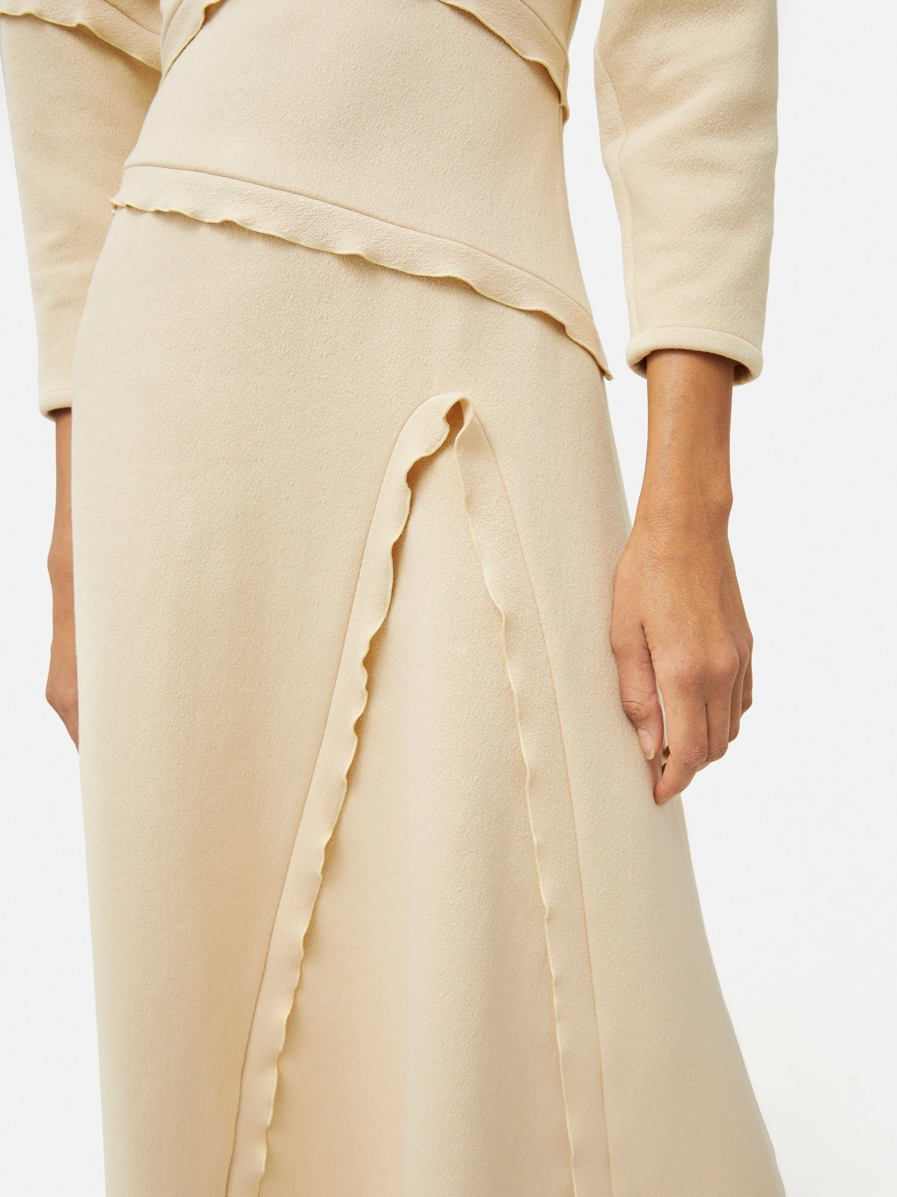 Crepe Scoop Neck Dress | Cream sold by Jigsaw product image thumbnail 3