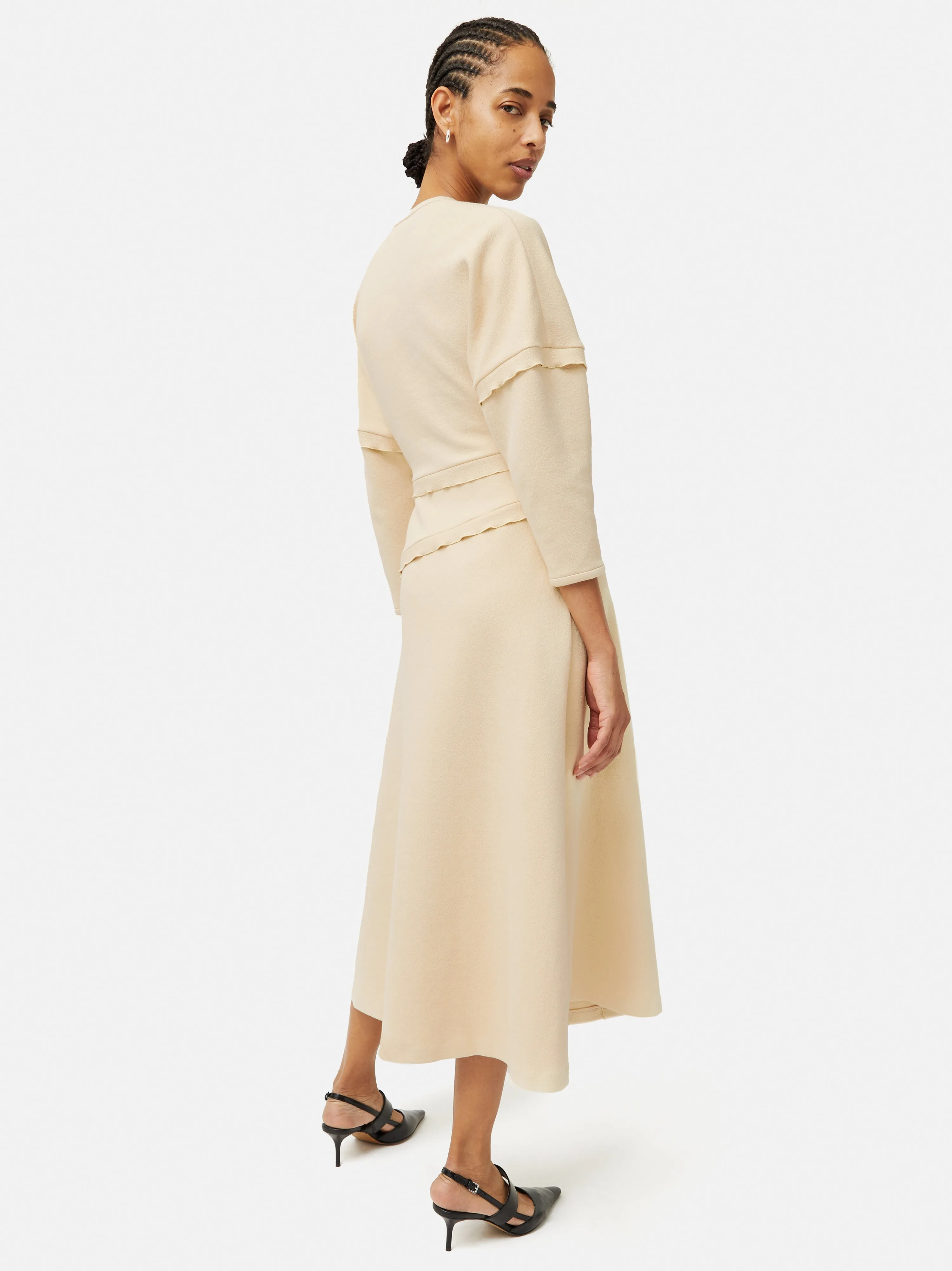Crepe Scoop Neck Dress | Cream sold by Jigsaw product image thumbnail 4