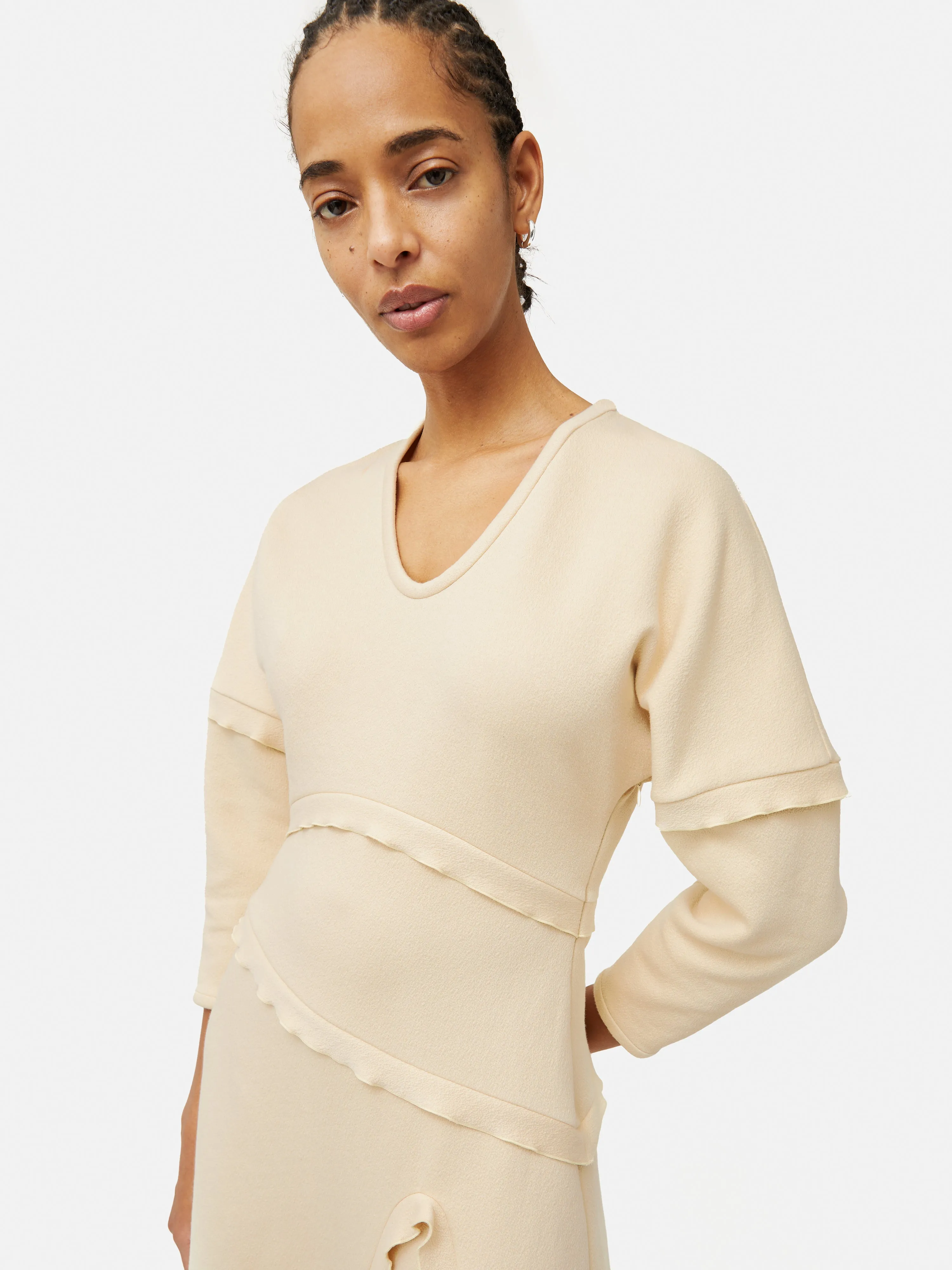 Crepe Scoop Neck Dress | Cream sold by Jigsaw product image thumbnail 2
