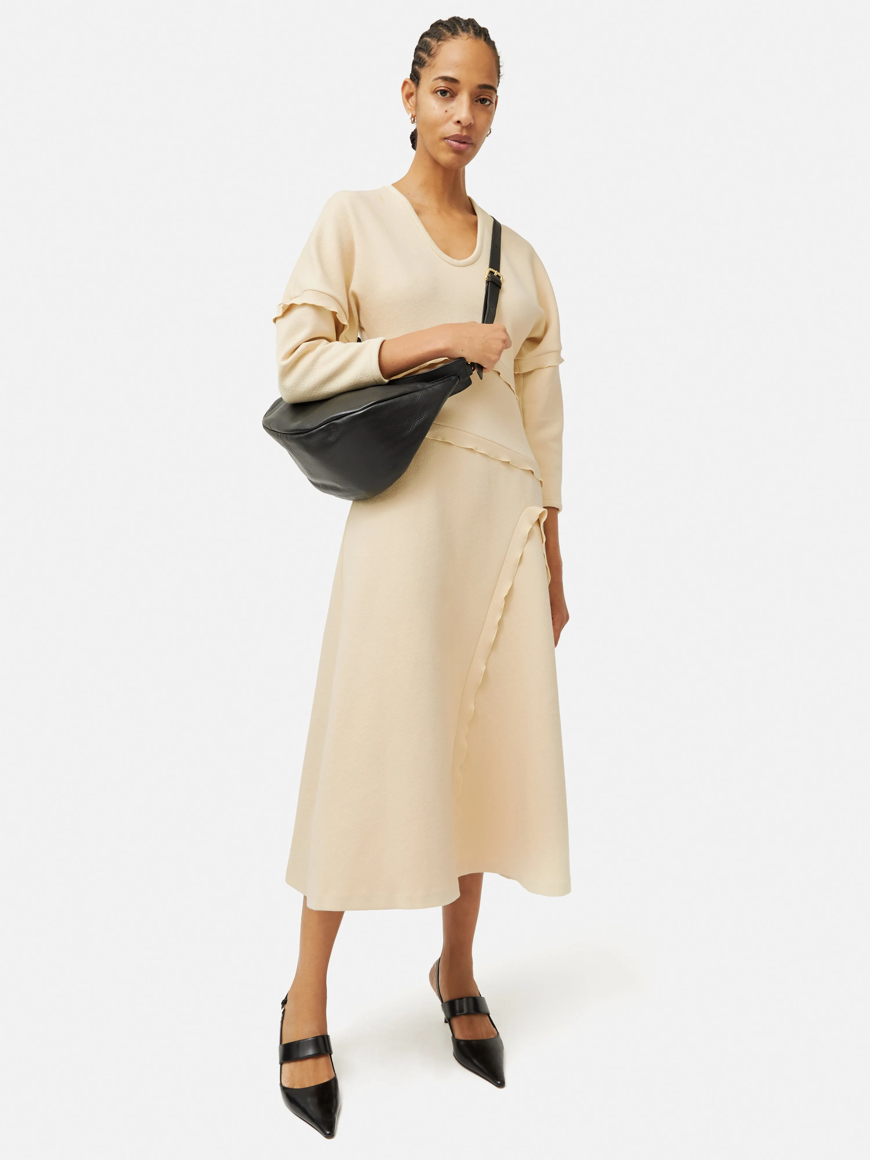 Crepe Scoop Neck Dress | Cream sold by Jigsaw product image thumbnail 5