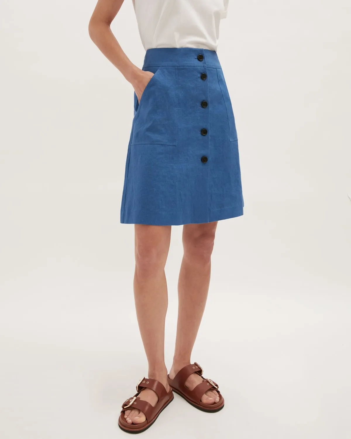 Linen Utility Skirt | Aegean Blue sold by Jigsaw product image thumbnail 3