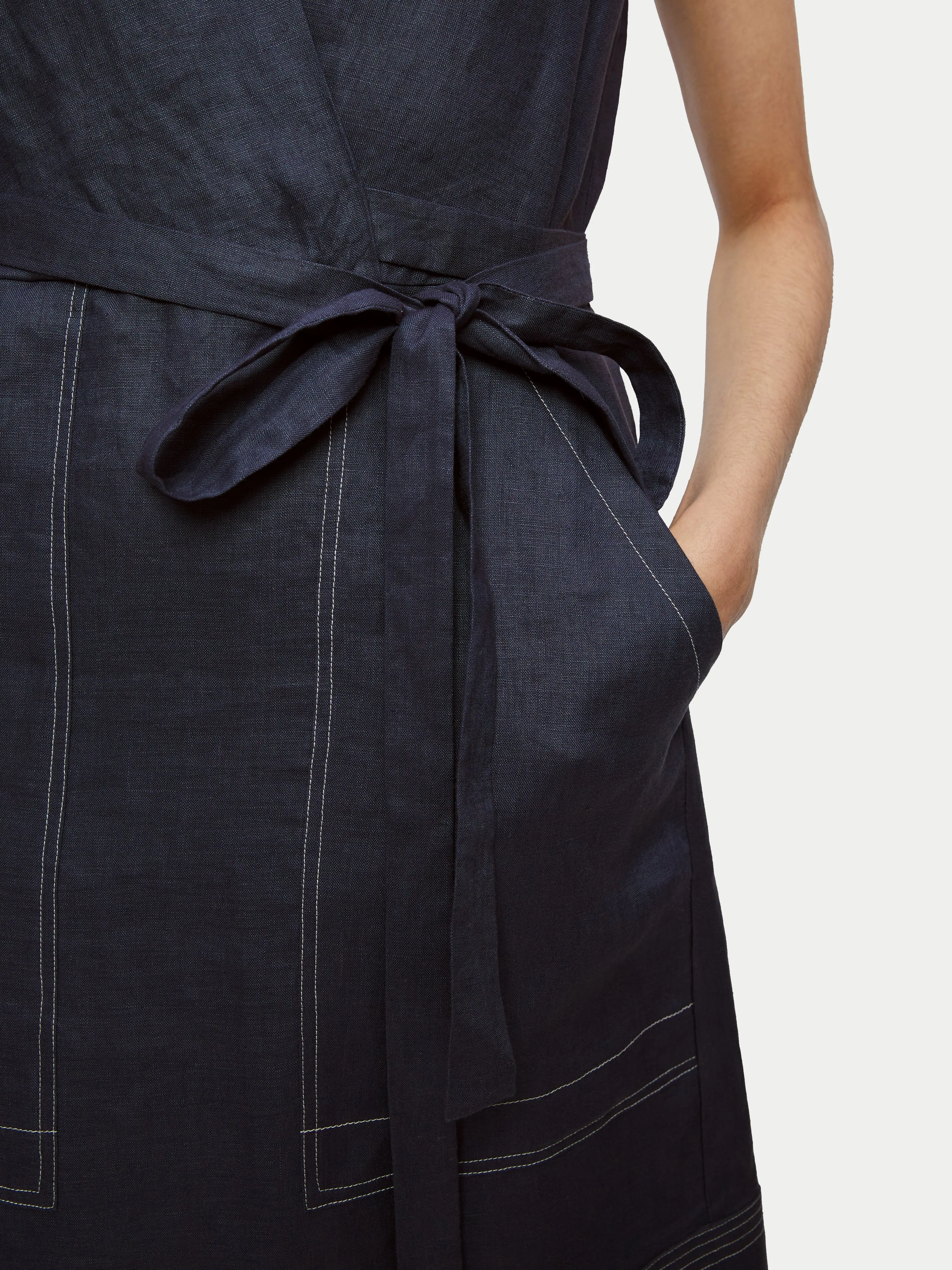 Linen Short Wrap Dress | Blue sold by Jigsaw product image thumbnail 2