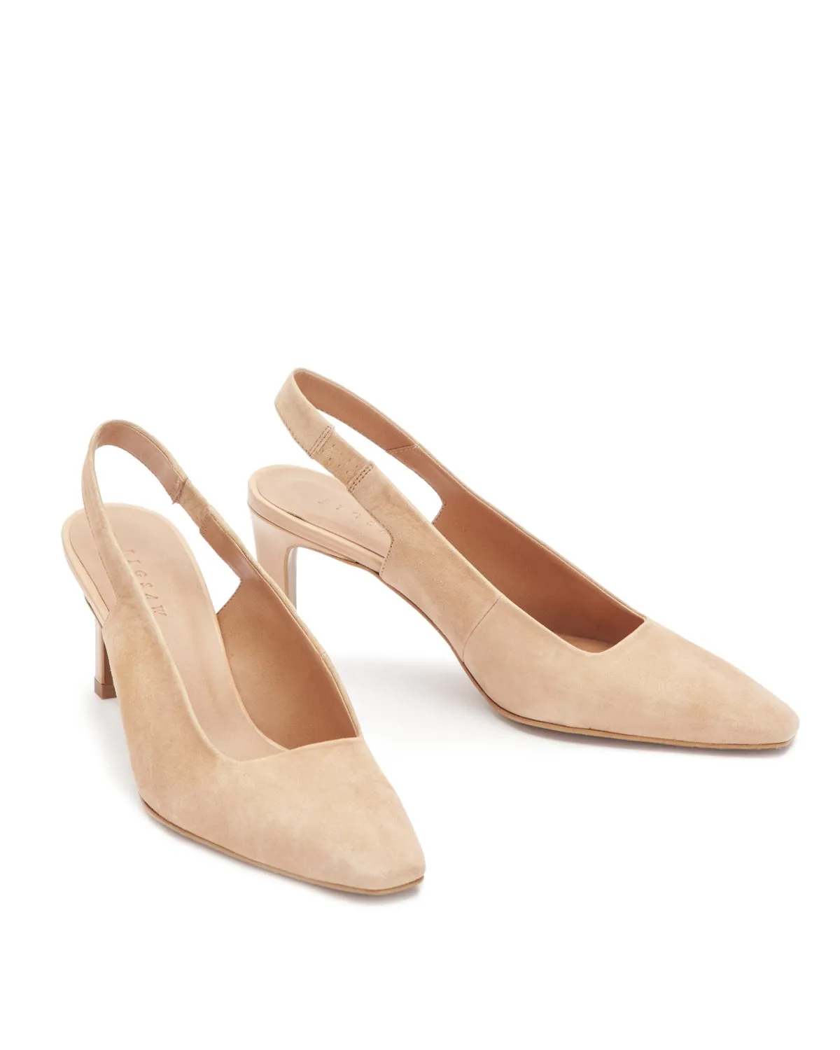 Isla Suede Heeled Slingback Shoe | Nude sold by Jigsaw product image thumbnail 3