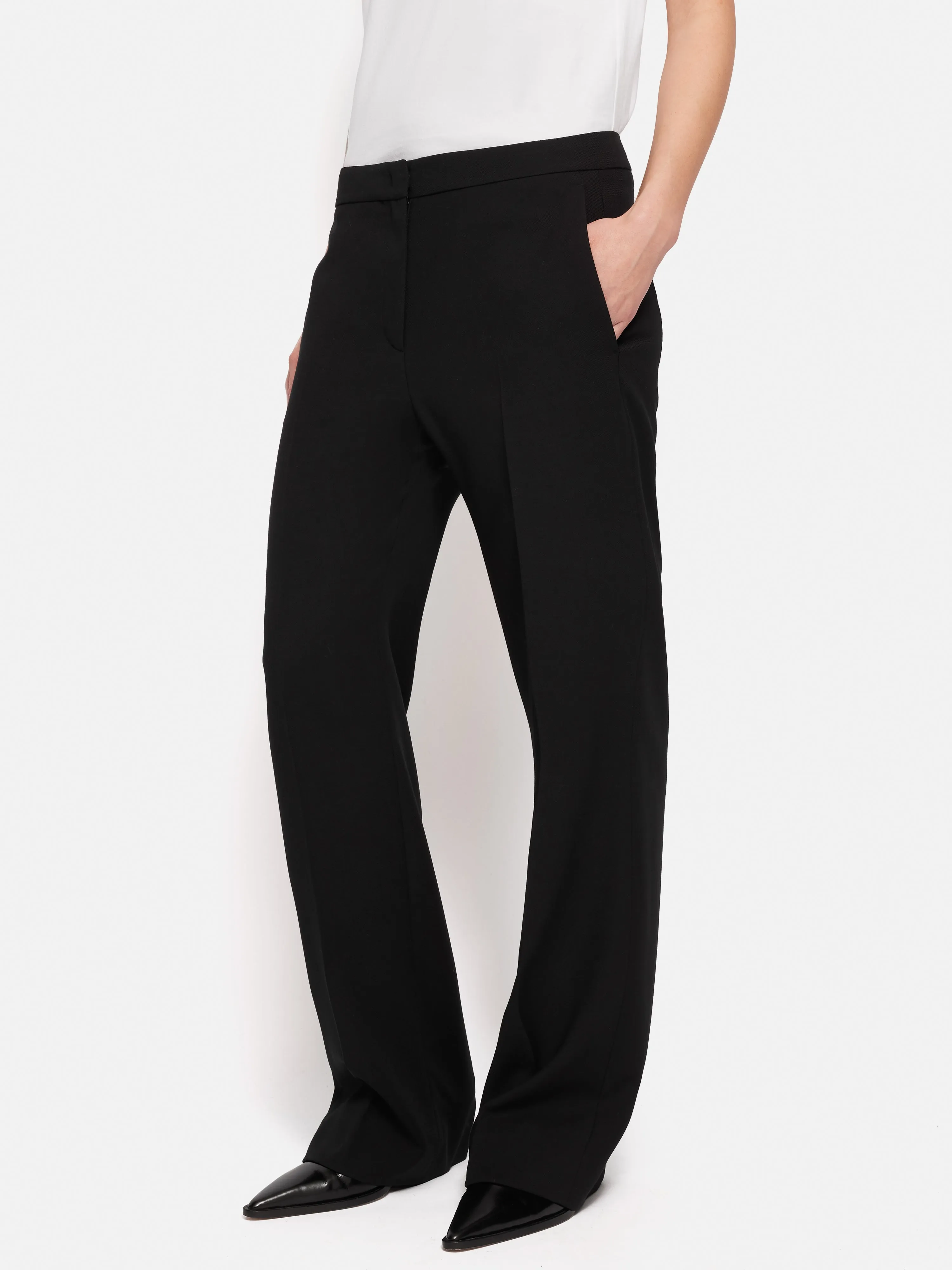 Fluid Twill Mason Trouser | Black sold by Jigsaw