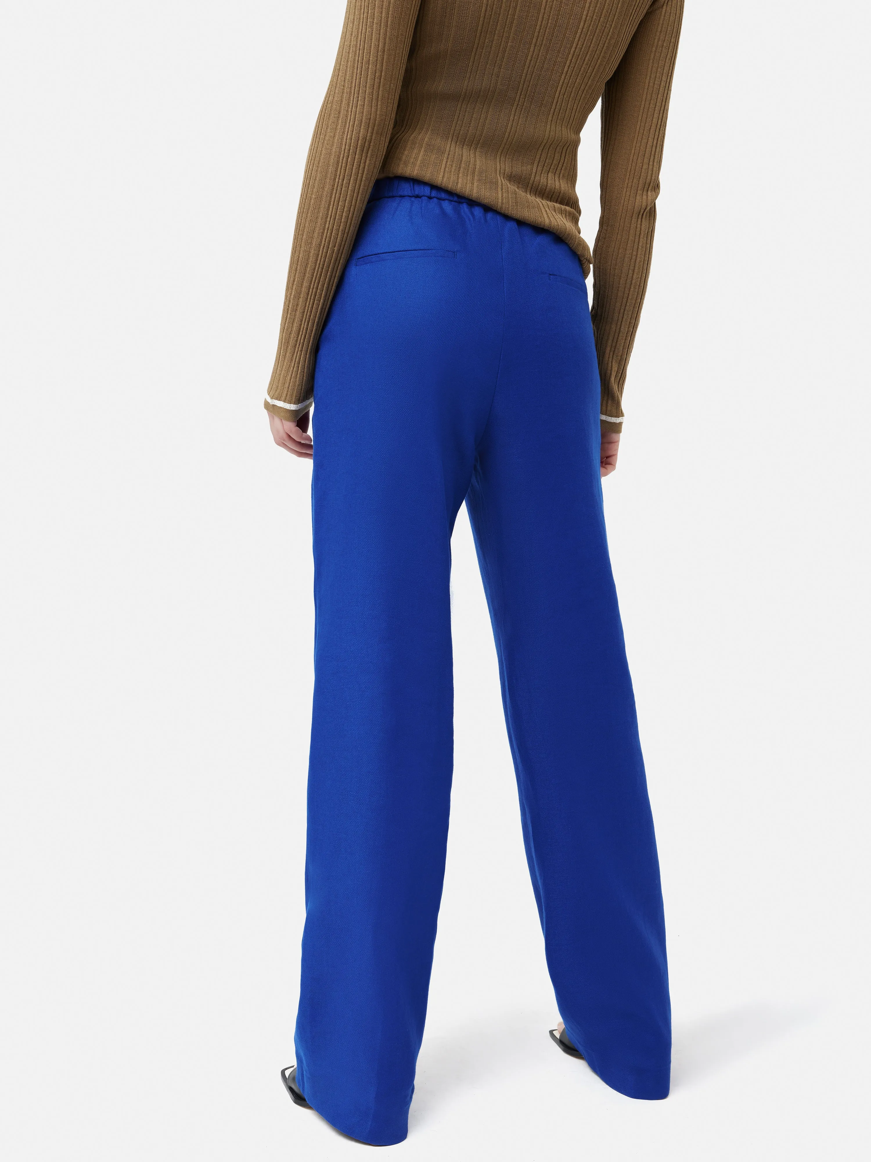 Irish Linen Palazzo Trouser | Blue sold by Jigsaw product image thumbnail 4