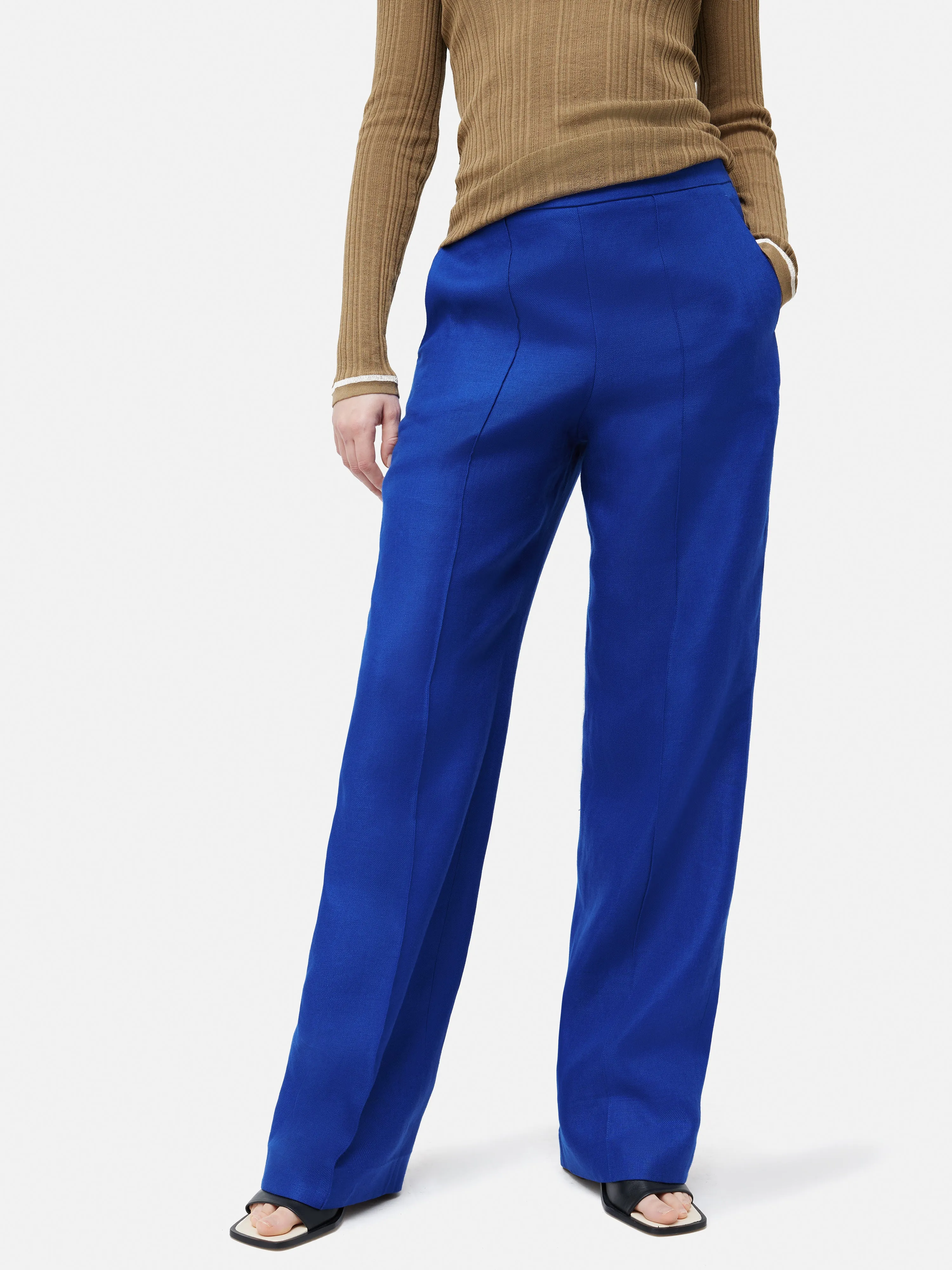 Irish Linen Palazzo Trouser | Blue sold by Jigsaw product image thumbnail 2