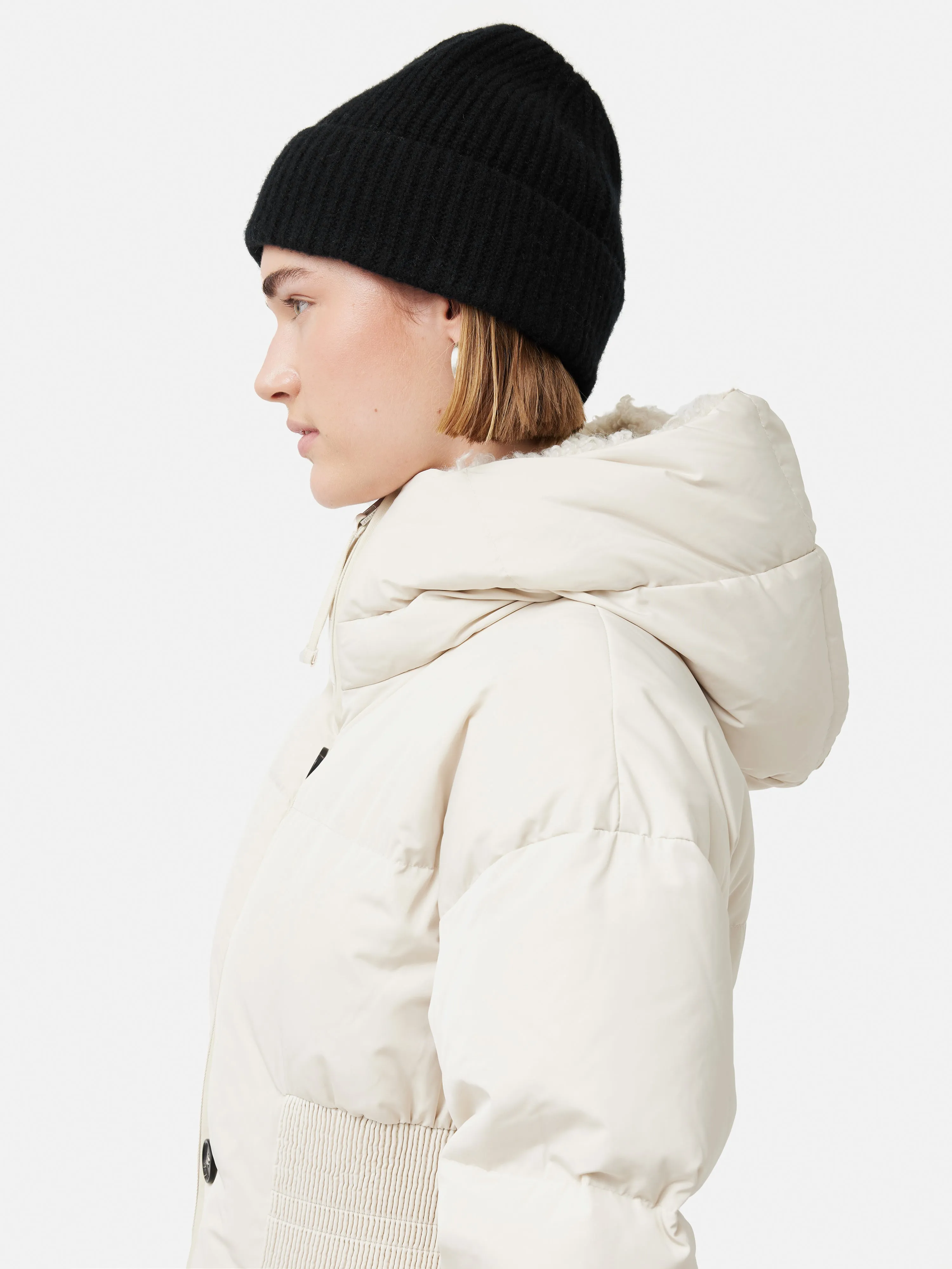 Wool Cashmere Blend Beanie | Black sold by Jigsaw product image thumbnail 2