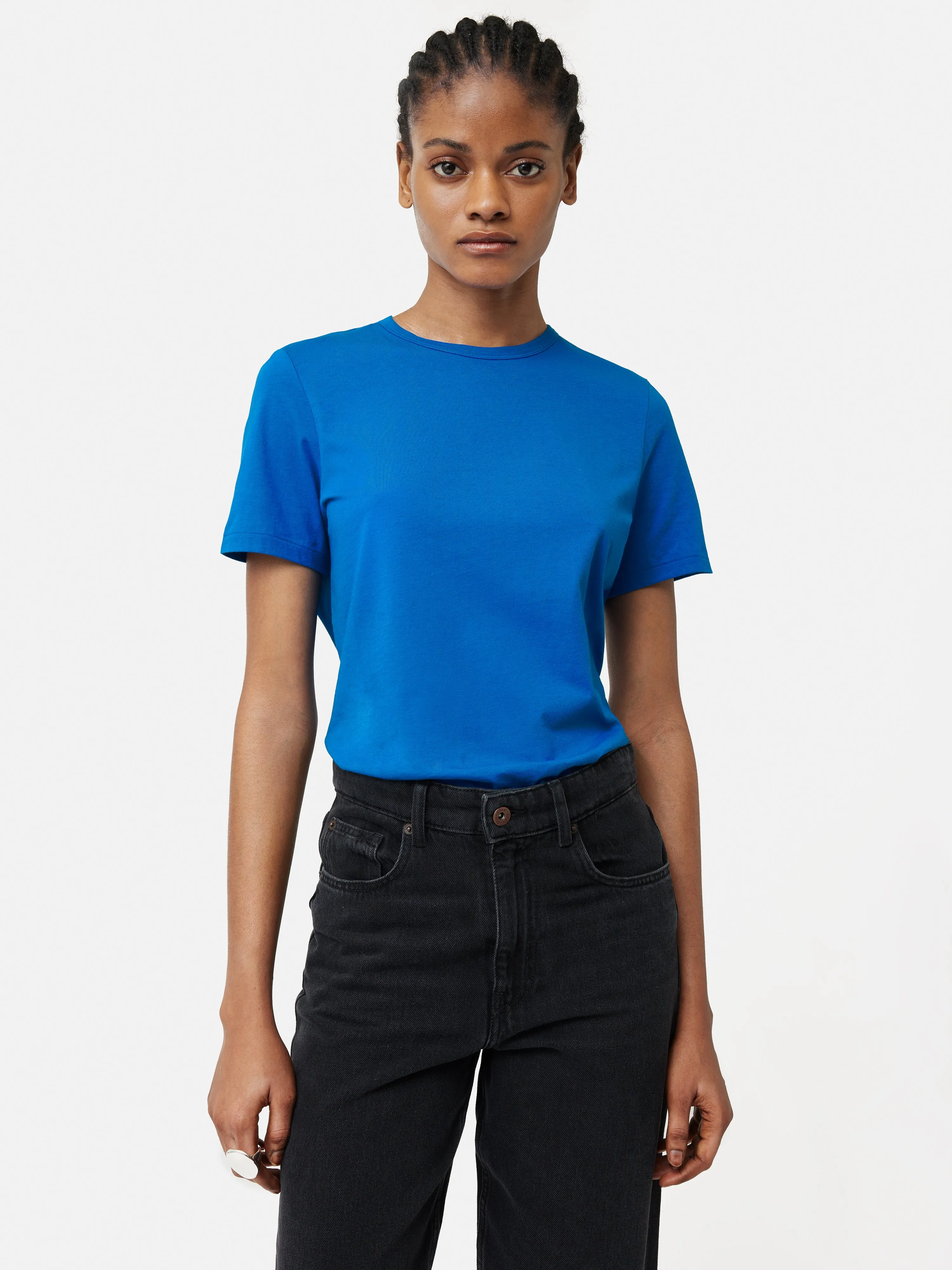 Supima Cotton Crew T-Shirt | Blue sold by Jigsaw
