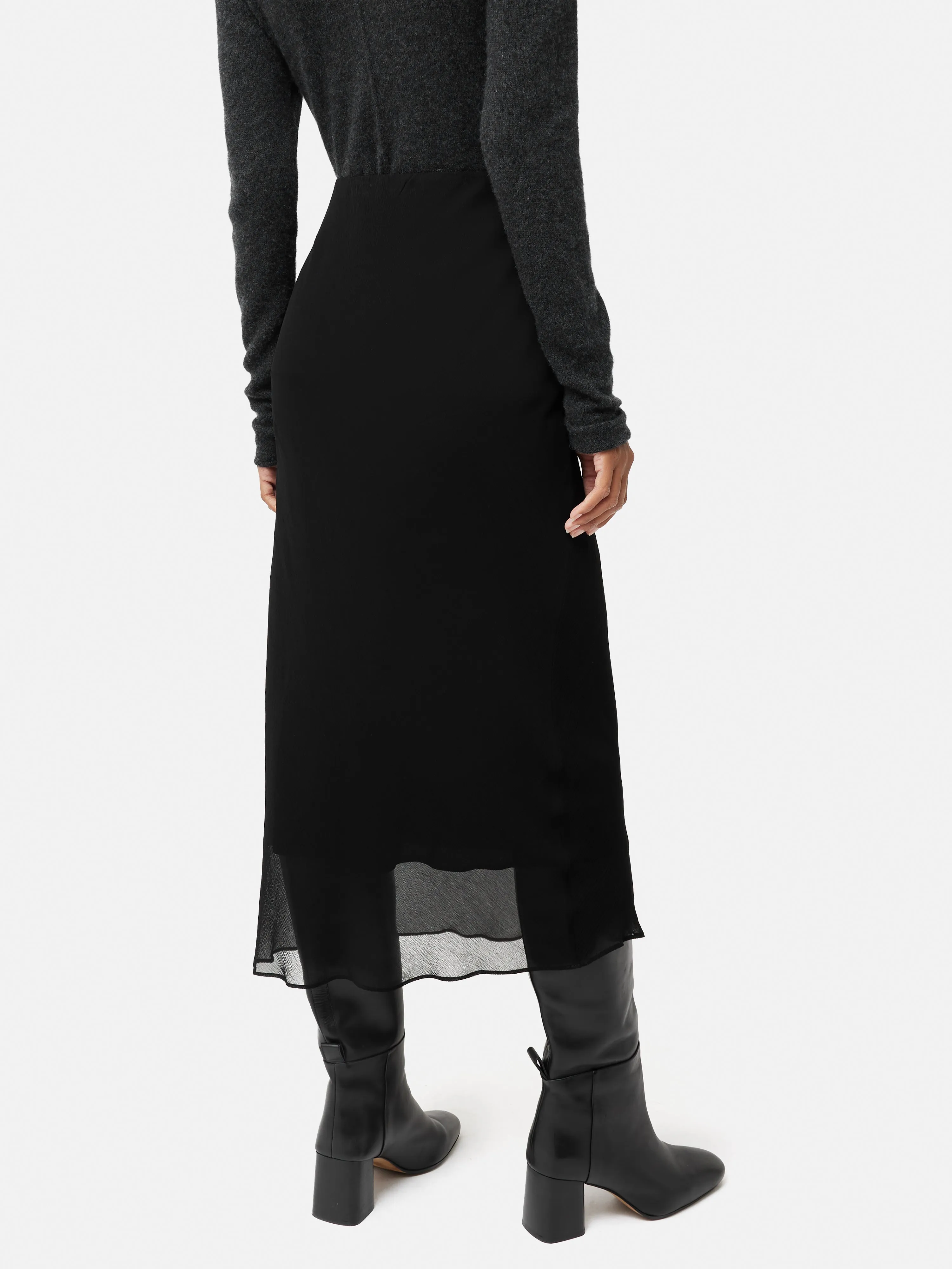 Crinkle Bias Maxi Skirt | Black sold by Jigsaw product image thumbnail 5