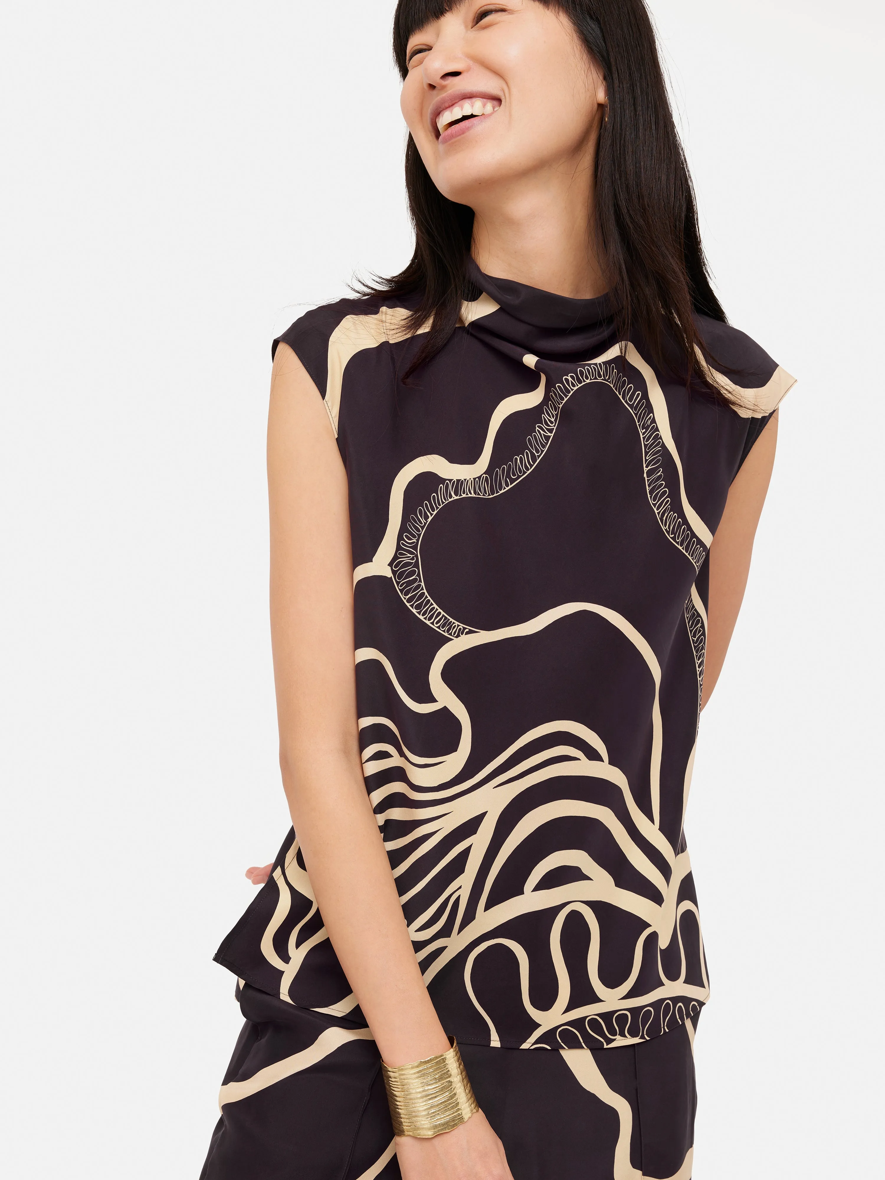 Sharan Ranshi Silk Top | Purple sold by Jigsaw product image thumbnail 4