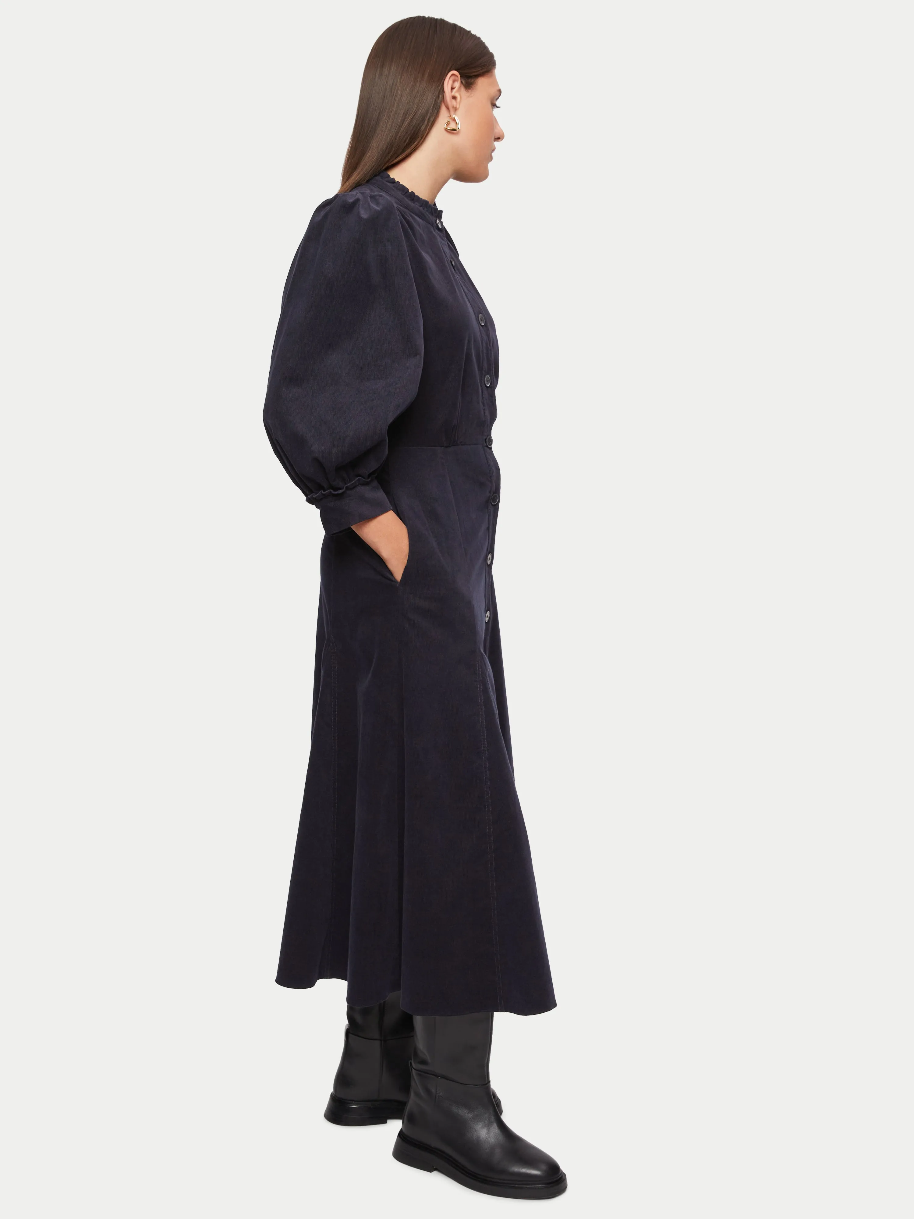 Cord Shirt Dress | Navy sold by Jigsaw product image thumbnail 4