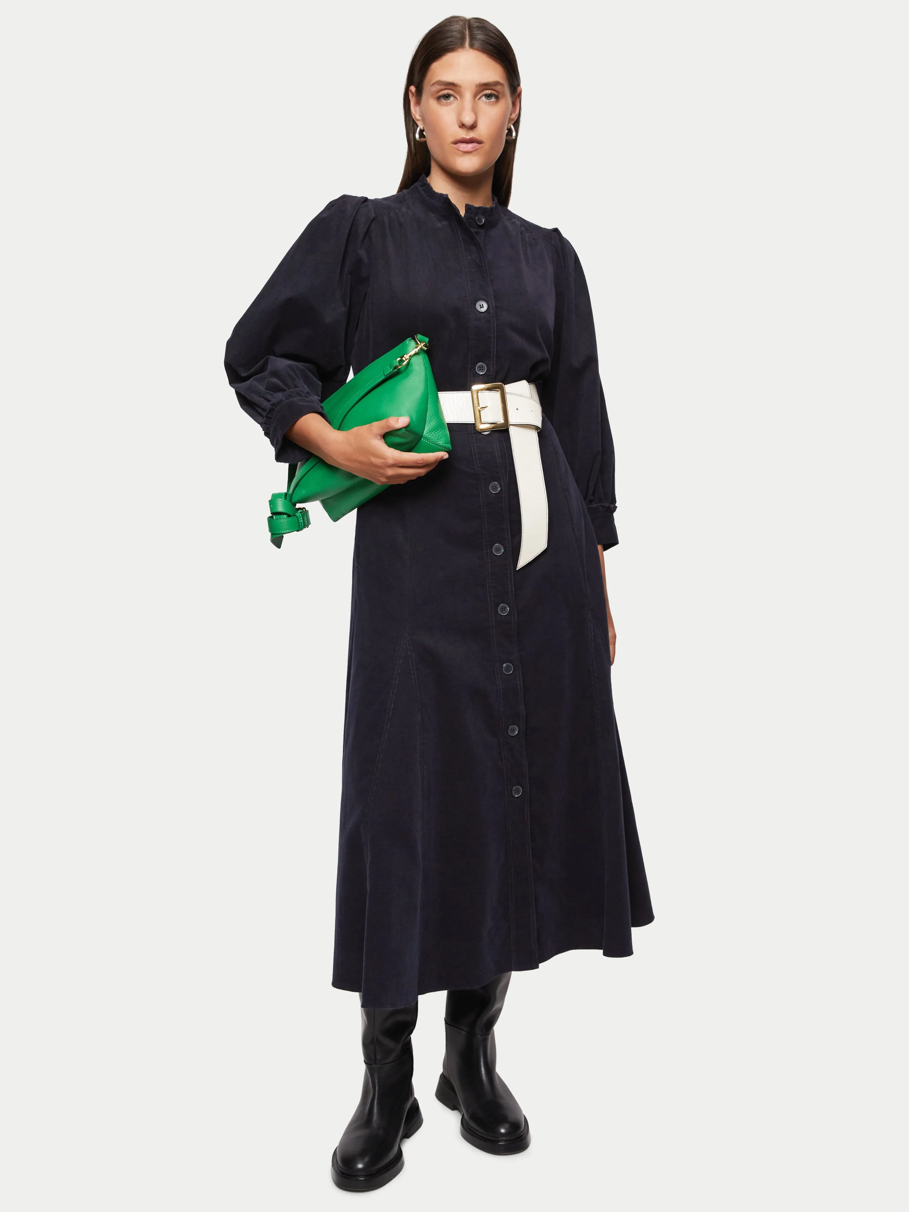 Cord Shirt Dress | Navy sold by Jigsaw product image thumbnail 2