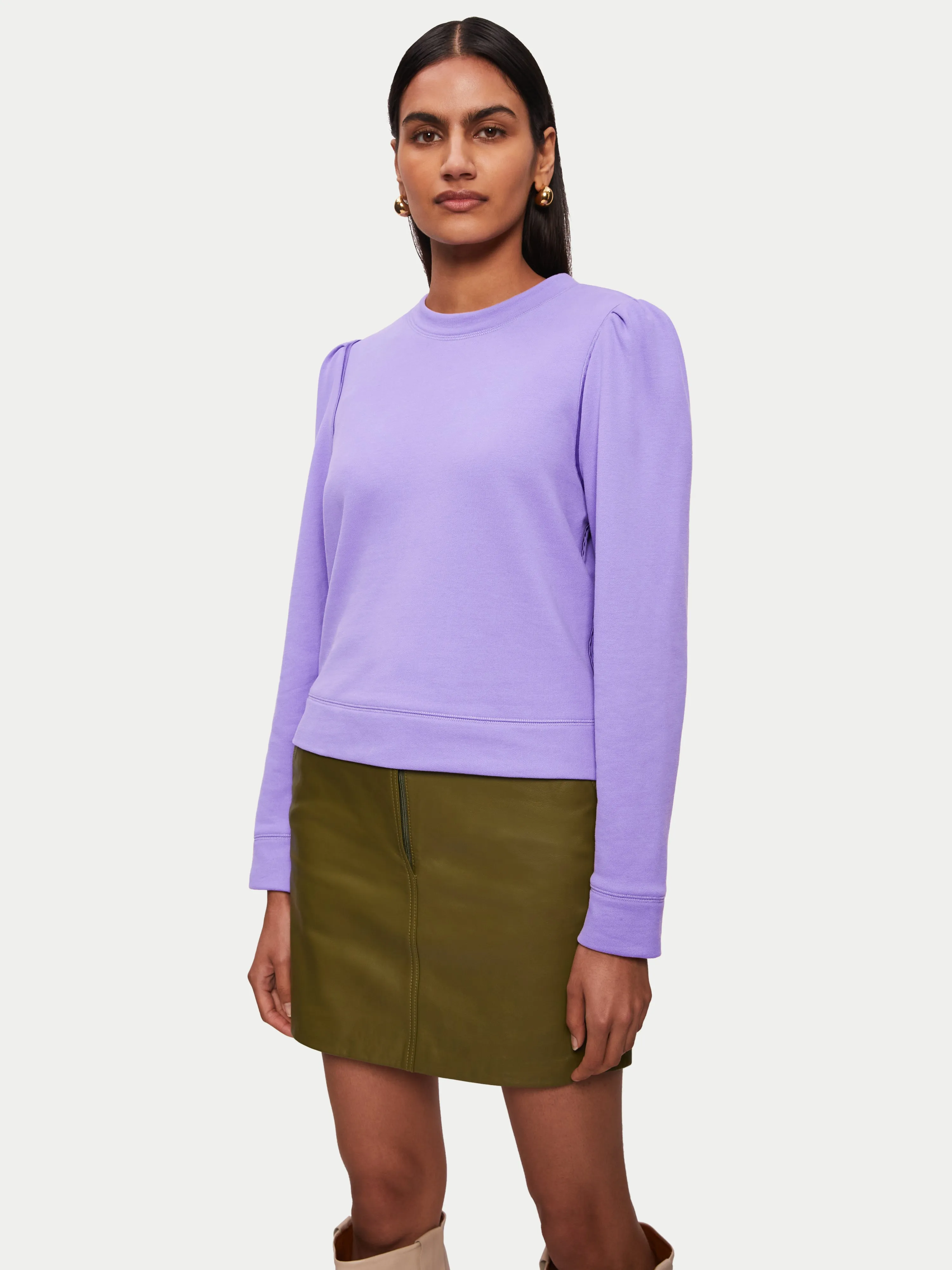 Puff Sleeve Sweatshirt | Purple sold by Jigsaw product image thumbnail 4