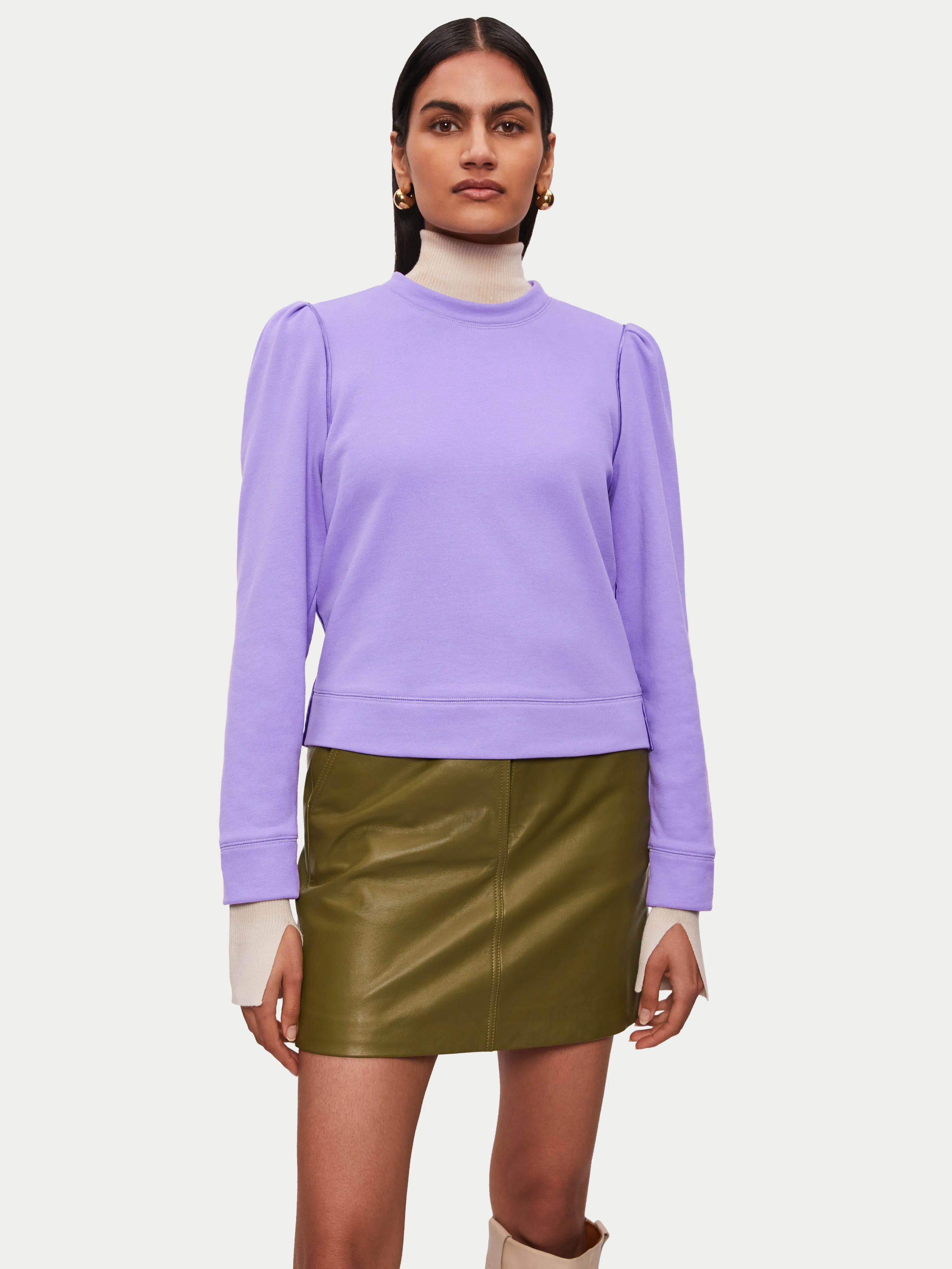 Puff Sleeve Sweatshirt | Purple sold by Jigsaw