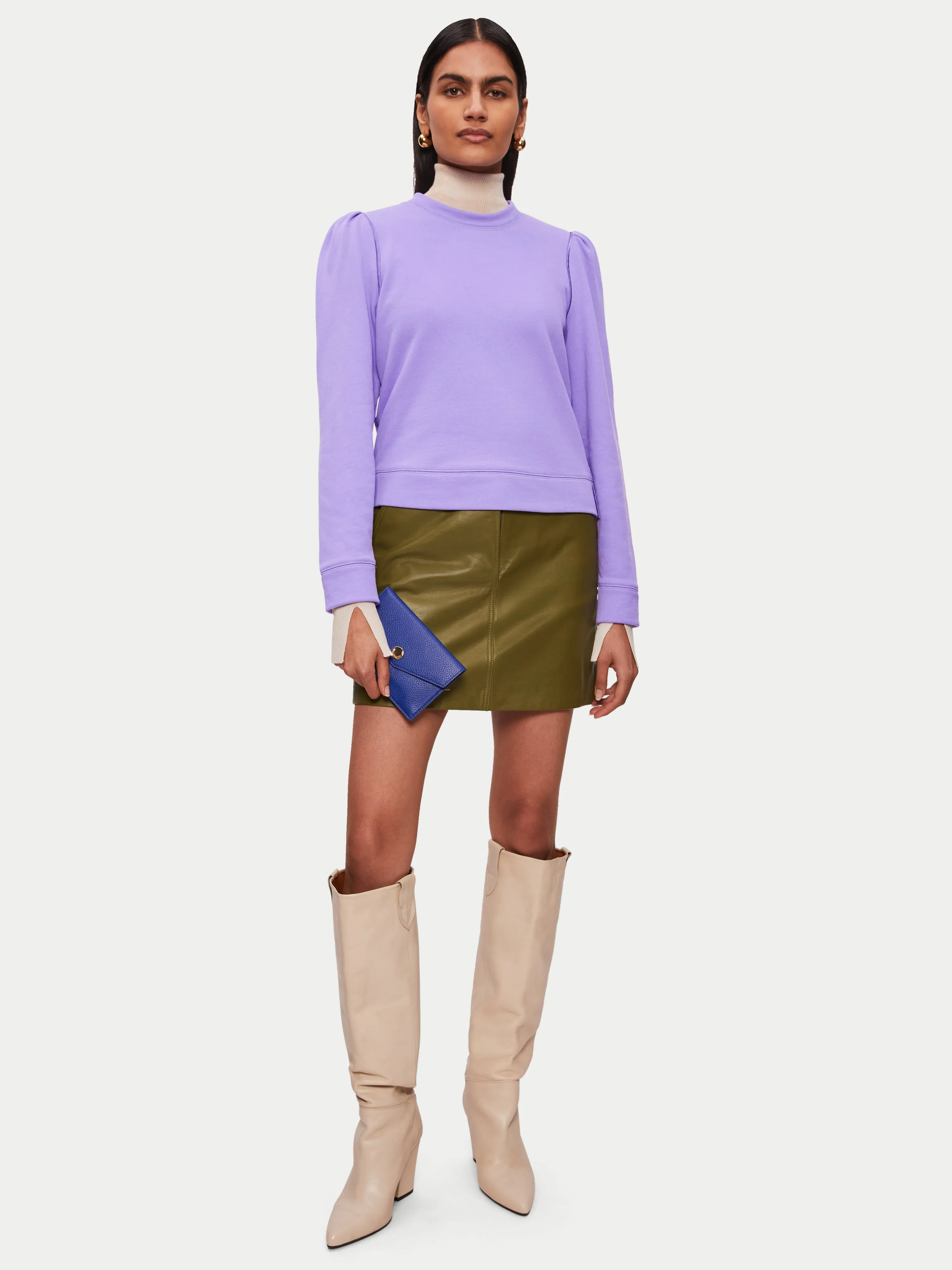 Puff Sleeve Sweatshirt | Purple sold by Jigsaw product image thumbnail 3