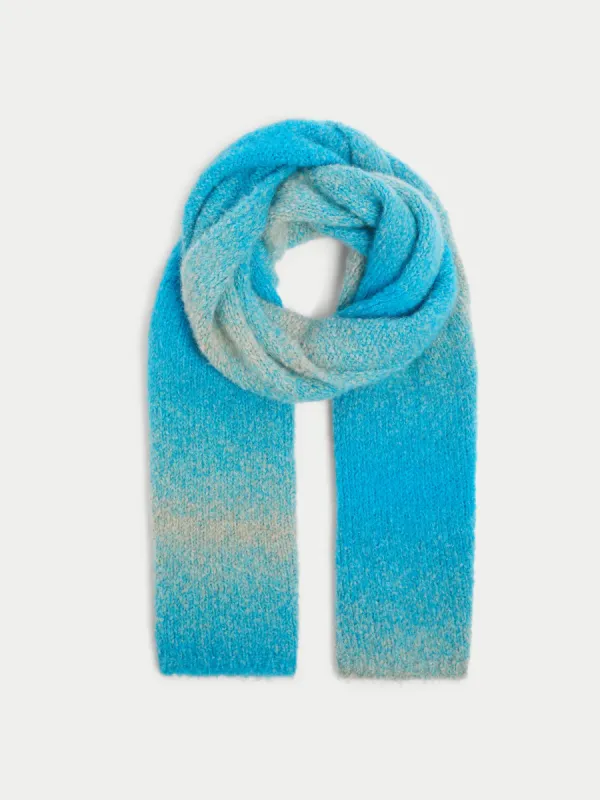 Alpaca Blend Space Dye Scarf | Blue sold by Jigsaw