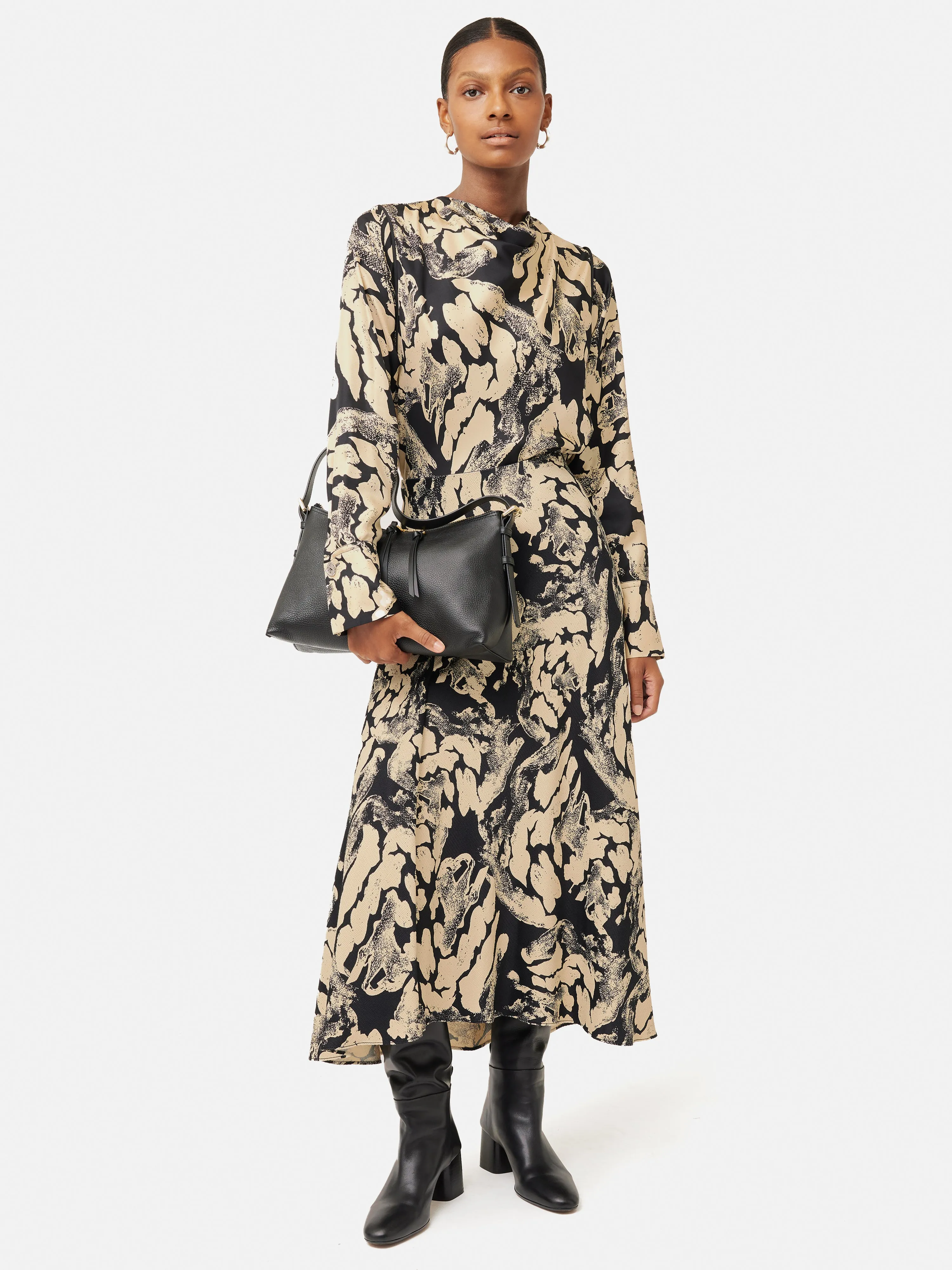 Ink Wave Silk Twill Top | Monochrome sold by Jigsaw product image thumbnail 2