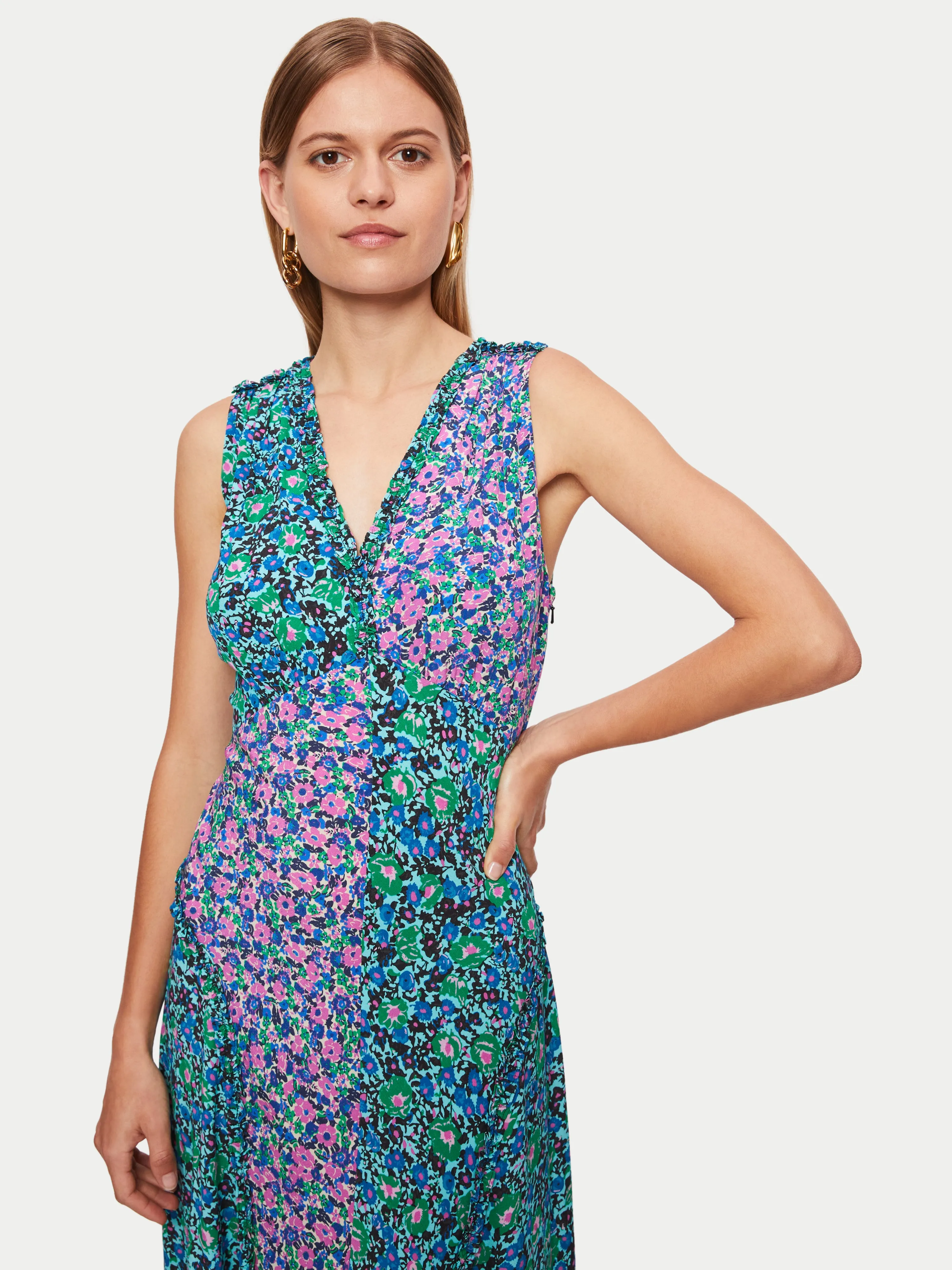 Vintage Poppy Mix Print Dress | Purple sold by Jigsaw product image thumbnail 2