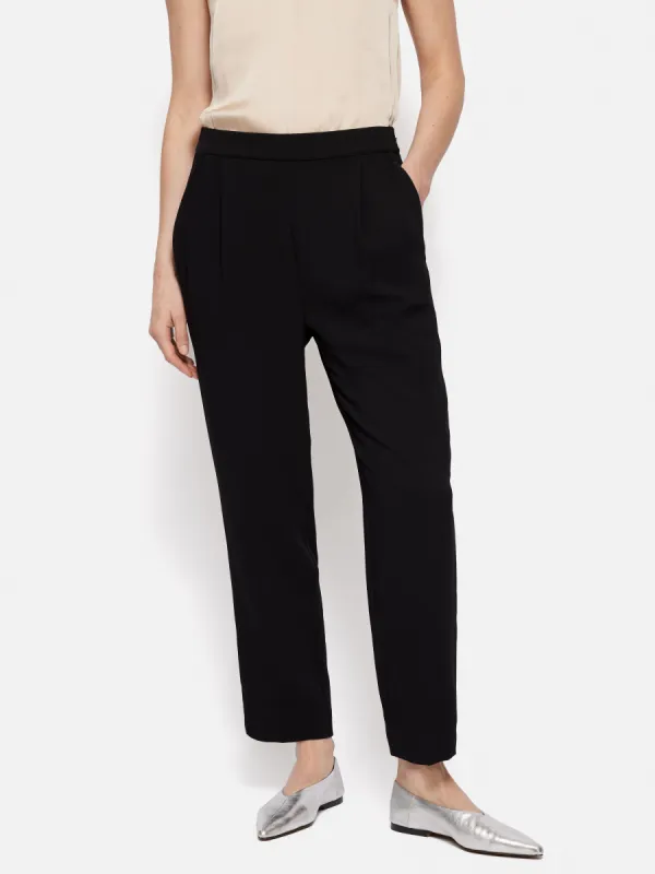 Grosgrain Trim Crepe Jogger | Black sold by Jigsaw