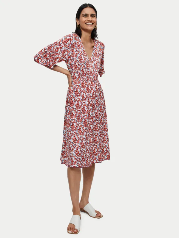 Hydrangea V Neck Jersey Dress | Multi sold by Jigsaw