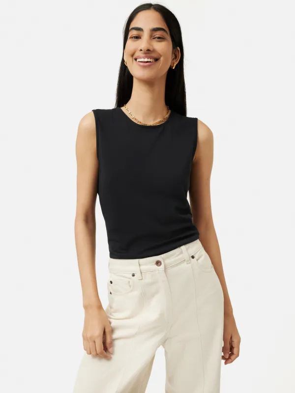Supima Sleeveless Tee | Black sold by Jigsaw