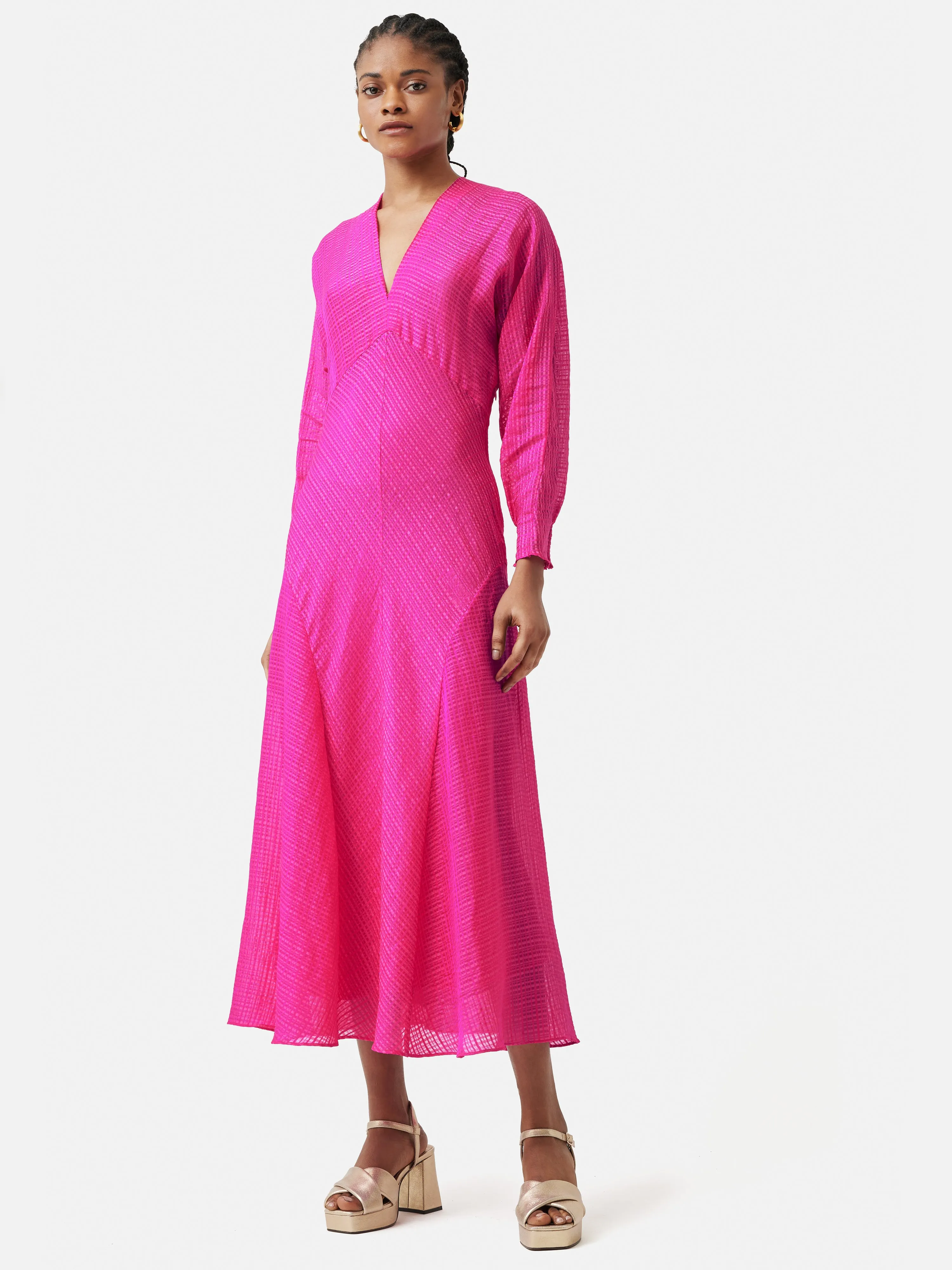 Silk Linen Gauze Dress | Pink sold by Jigsaw product image thumbnail 3