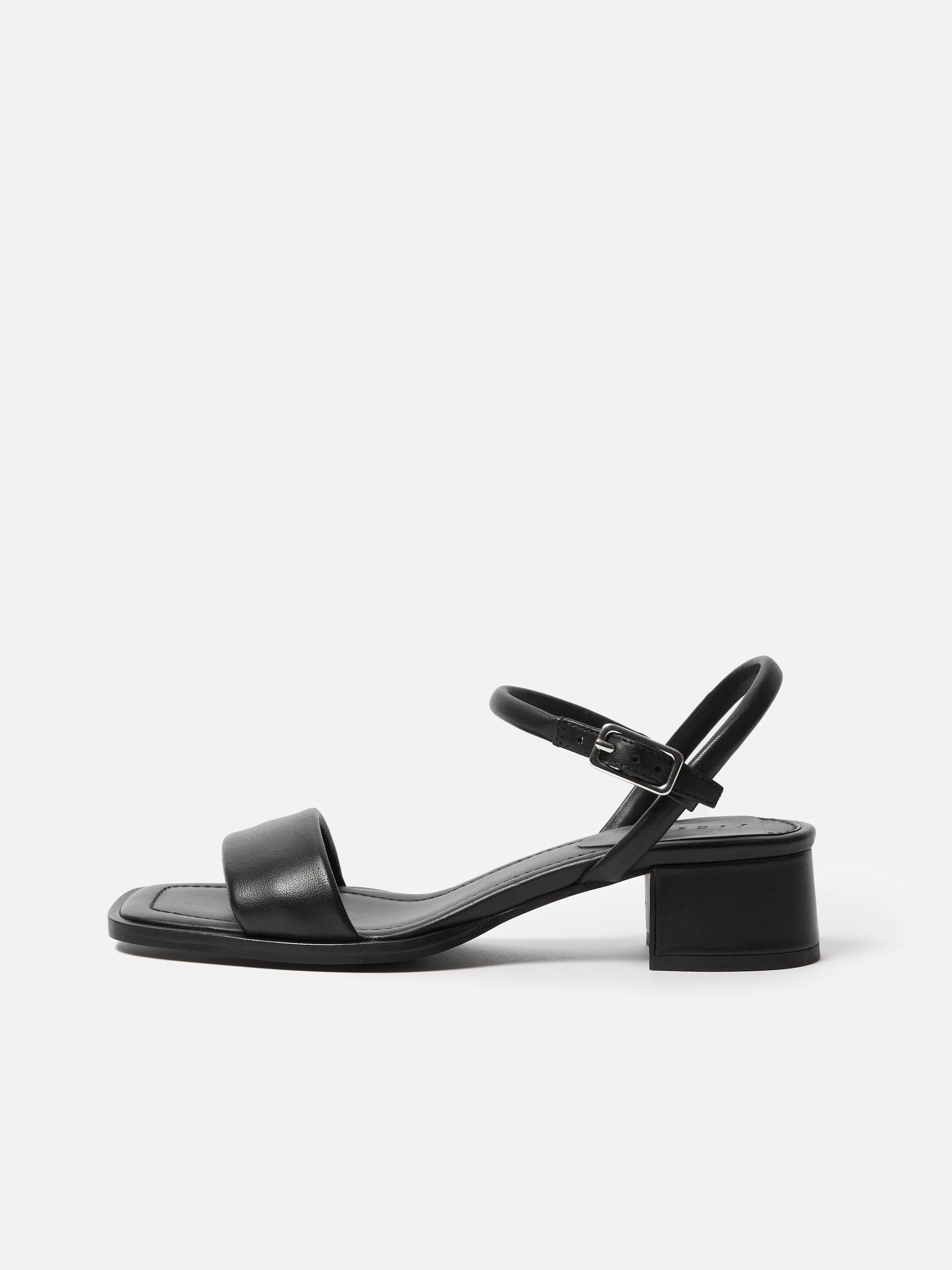Adel Leather Heeled Sandal | Black sold by Jigsaw