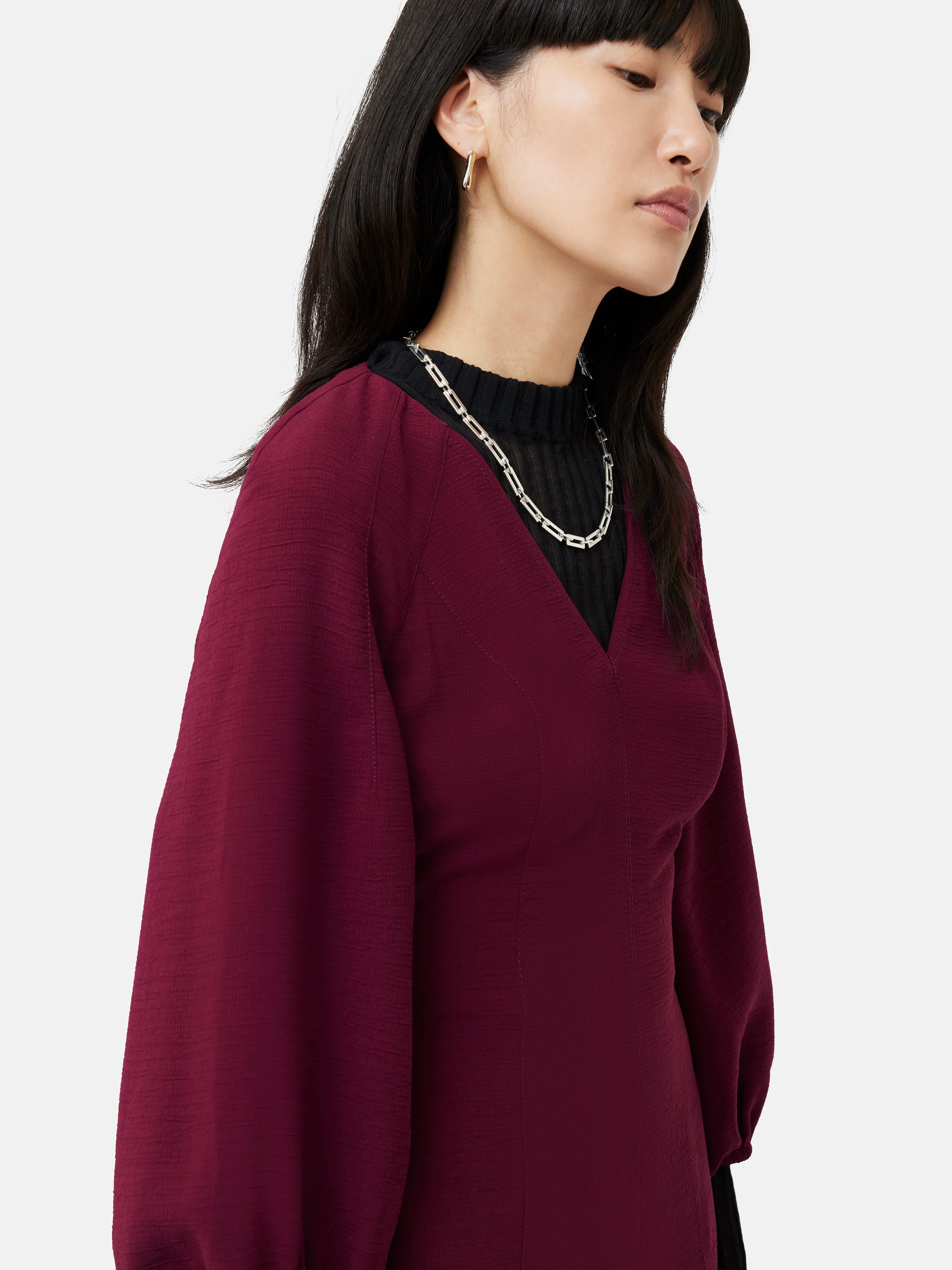 Textured Short Dress | Berry sold by Jigsaw product image thumbnail 2