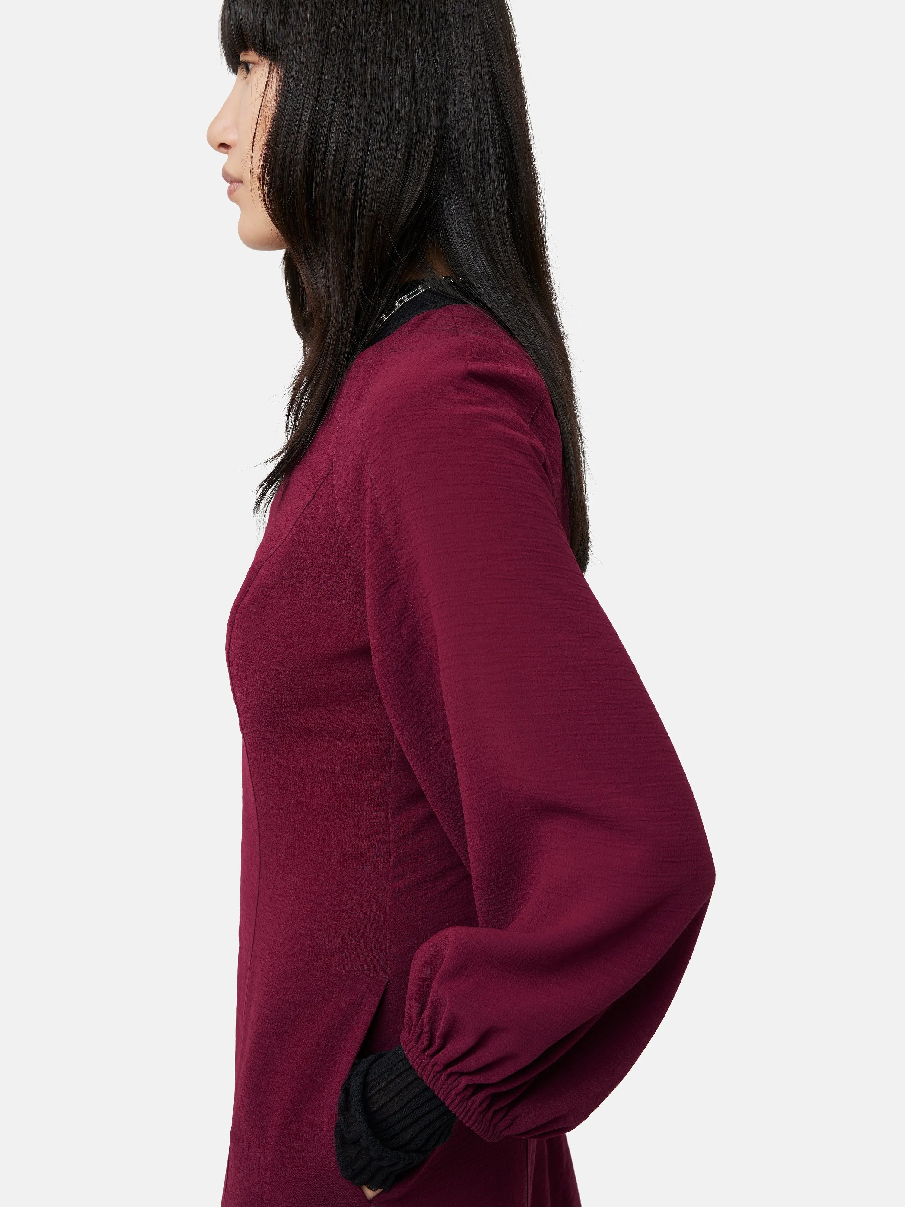 Textured Short Dress | Berry sold by Jigsaw product image thumbnail 4