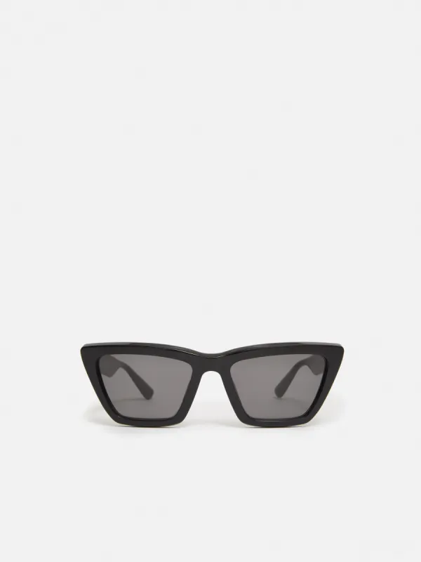 Shere Angled Cats Eye Sunglasses | Black sold by Jigsaw
