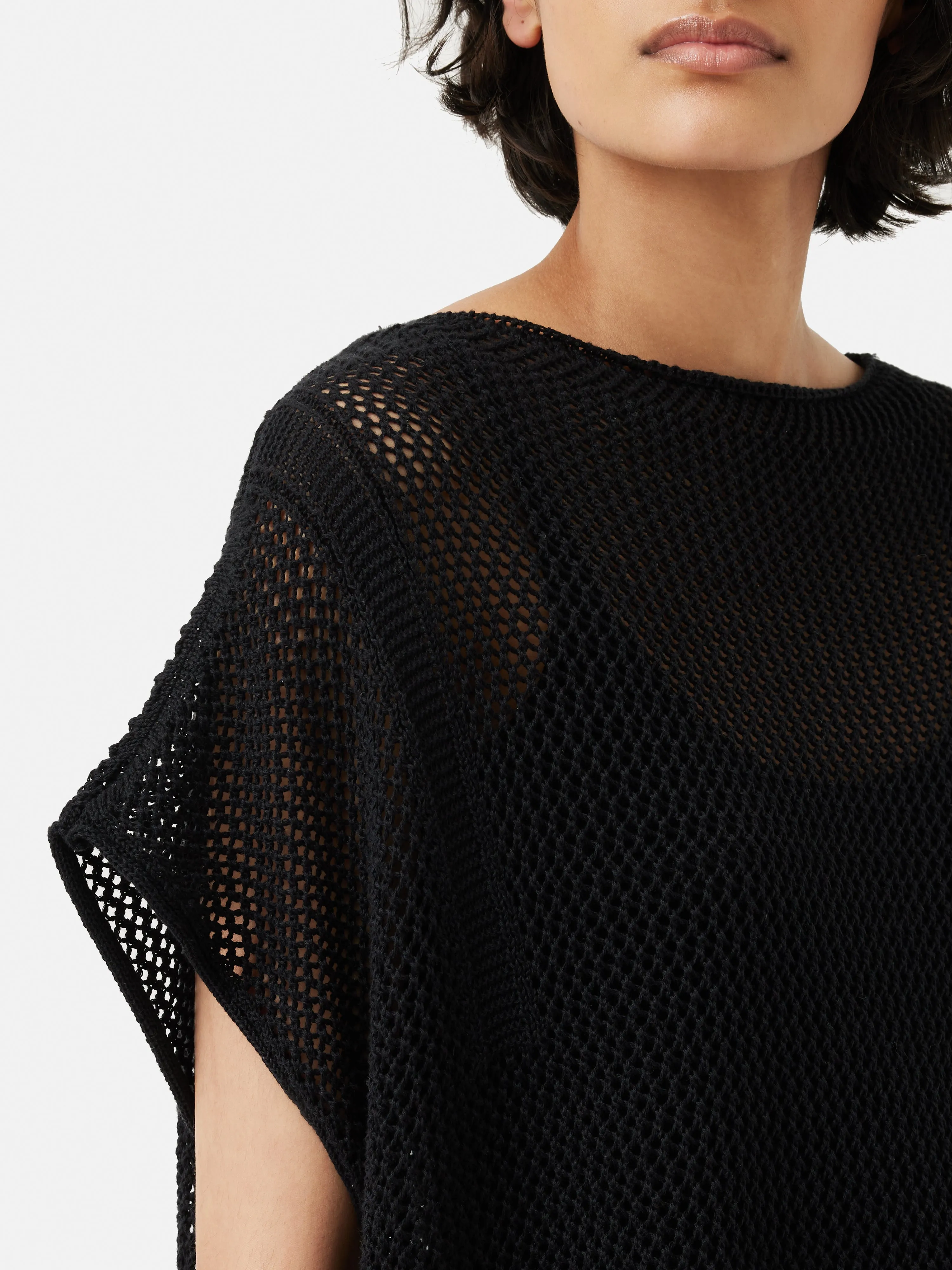 Linen Poncho | Black sold by Jigsaw product image thumbnail 2