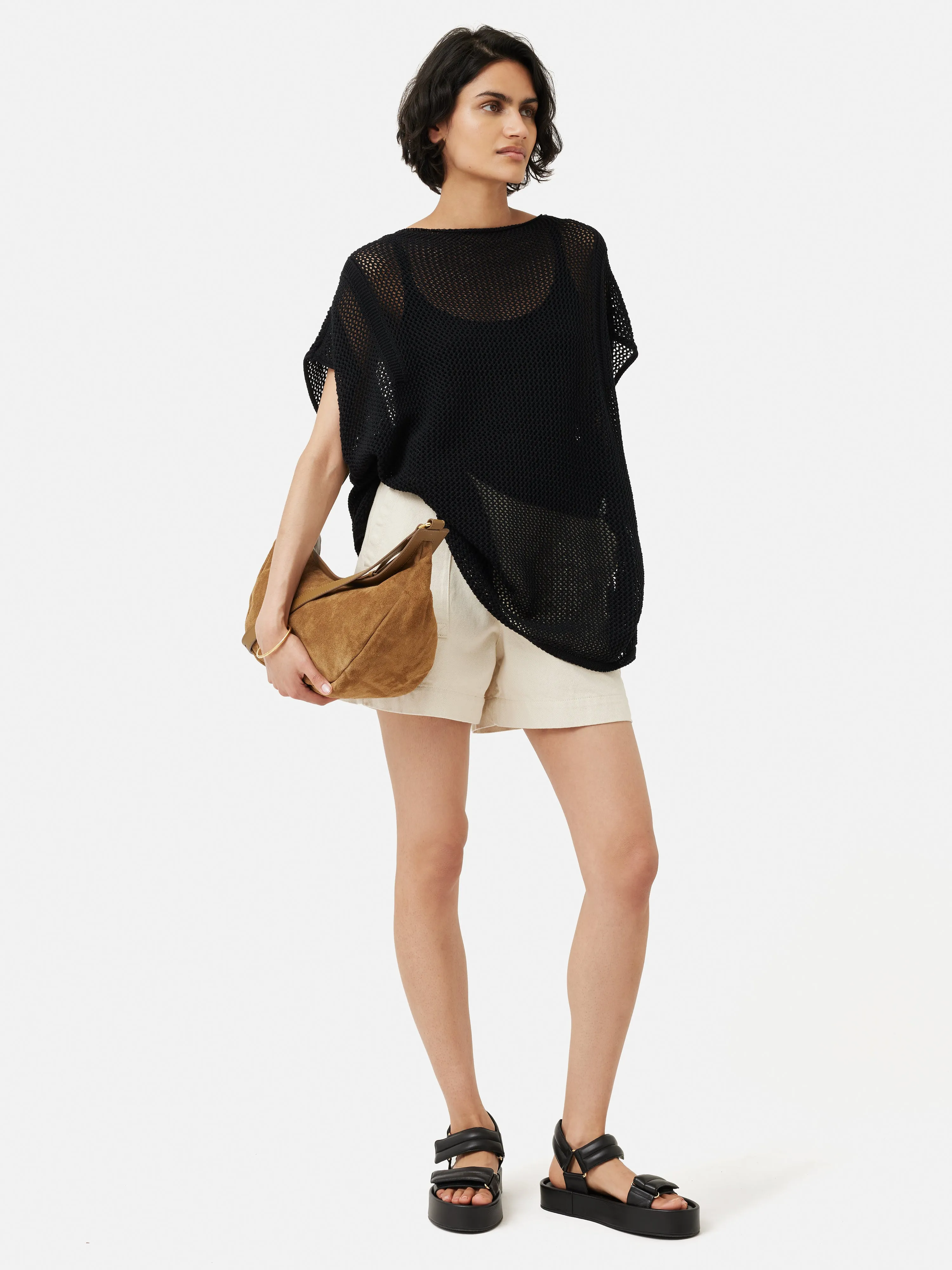 Linen Poncho | Black sold by Jigsaw product image thumbnail 3