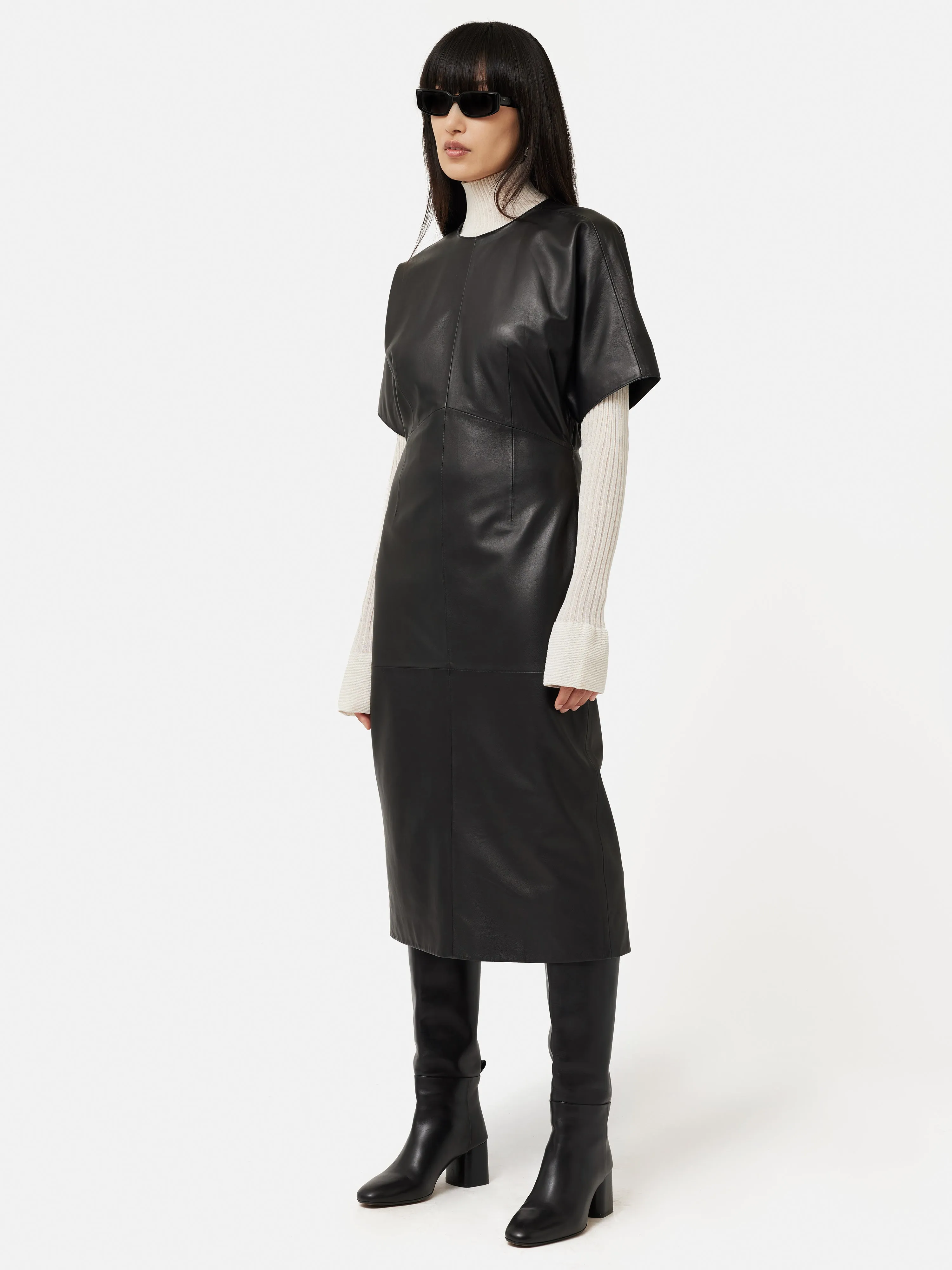 Leather Midi Dress | Black sold by Jigsaw product image thumbnail 3