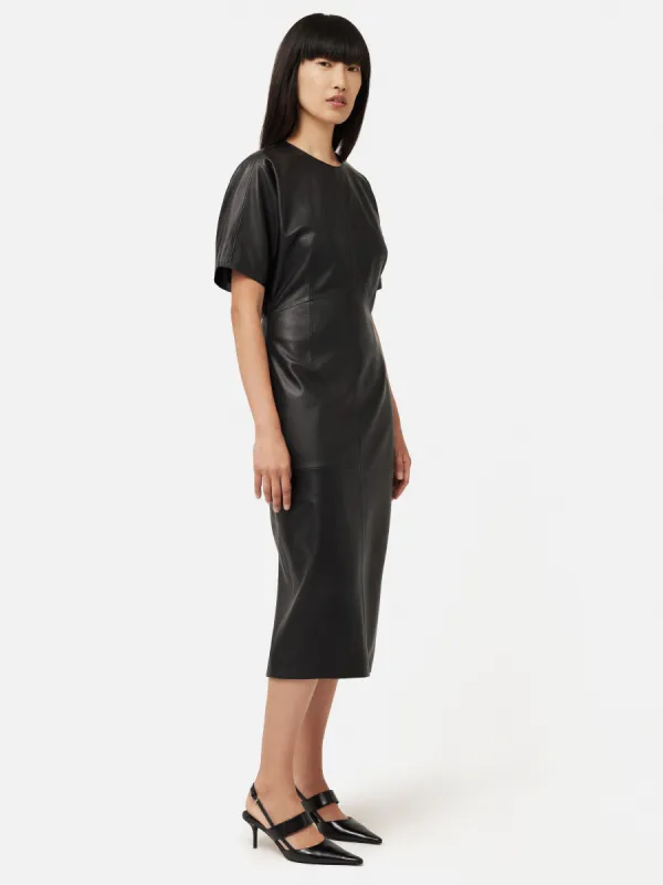 Leather Midi Dress | Black sold by Jigsaw