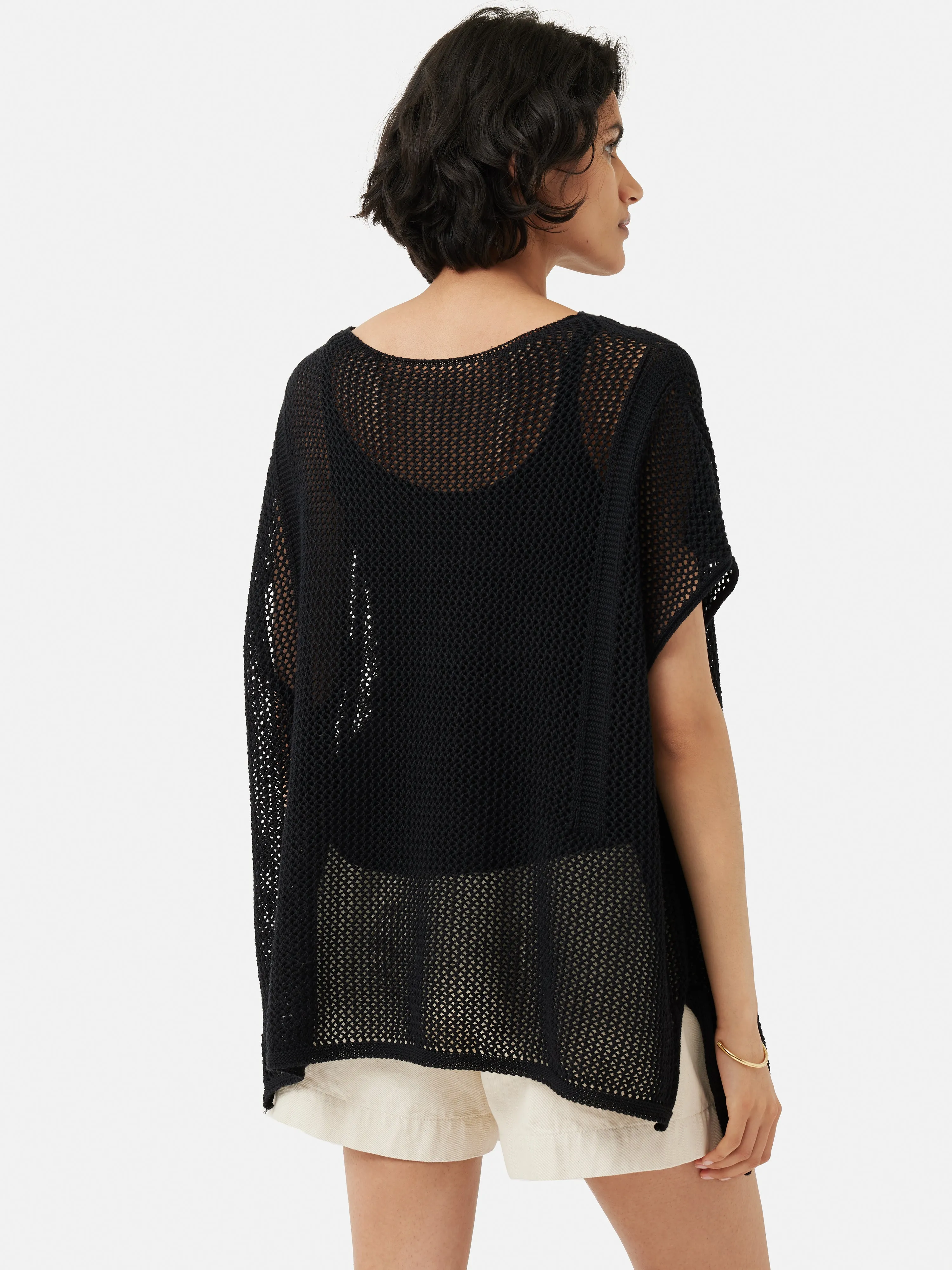 Linen Poncho | Black sold by Jigsaw product image thumbnail 4