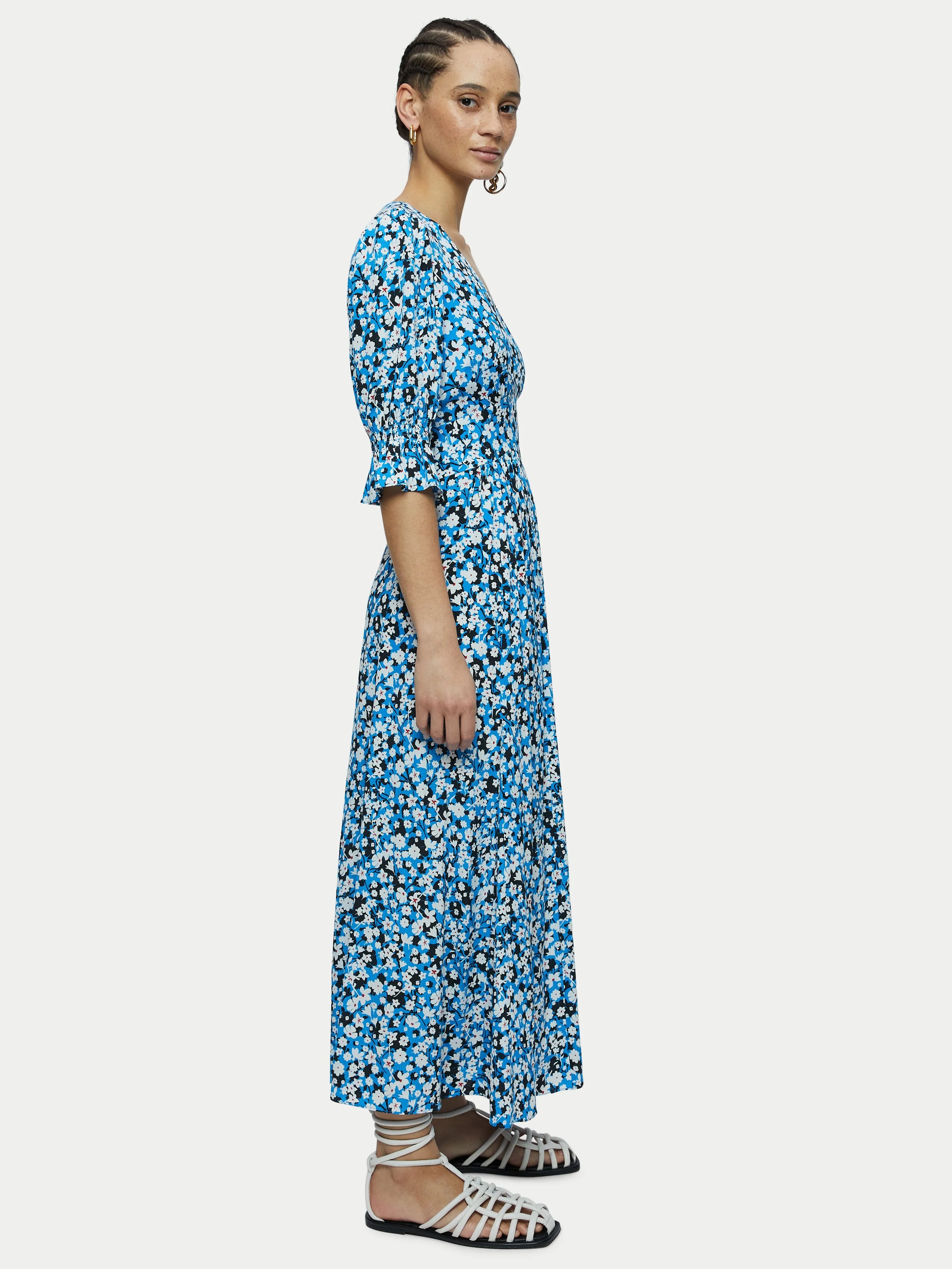 Shadow Ditsy Tea Dress | Blue sold by Jigsaw product image thumbnail 5