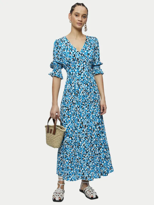 Shadow Ditsy Tea Dress | Blue sold by Jigsaw