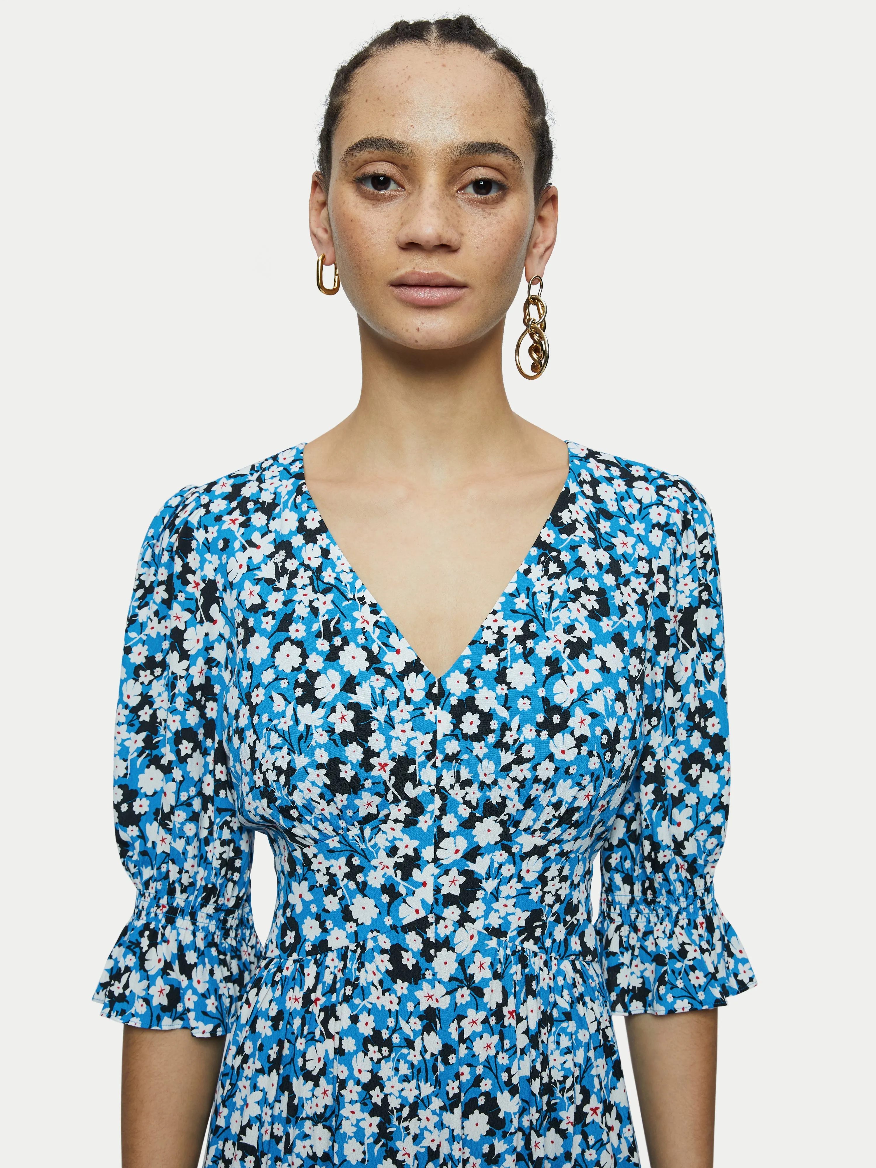 Shadow Ditsy Tea Dress | Blue sold by Jigsaw product image thumbnail 2