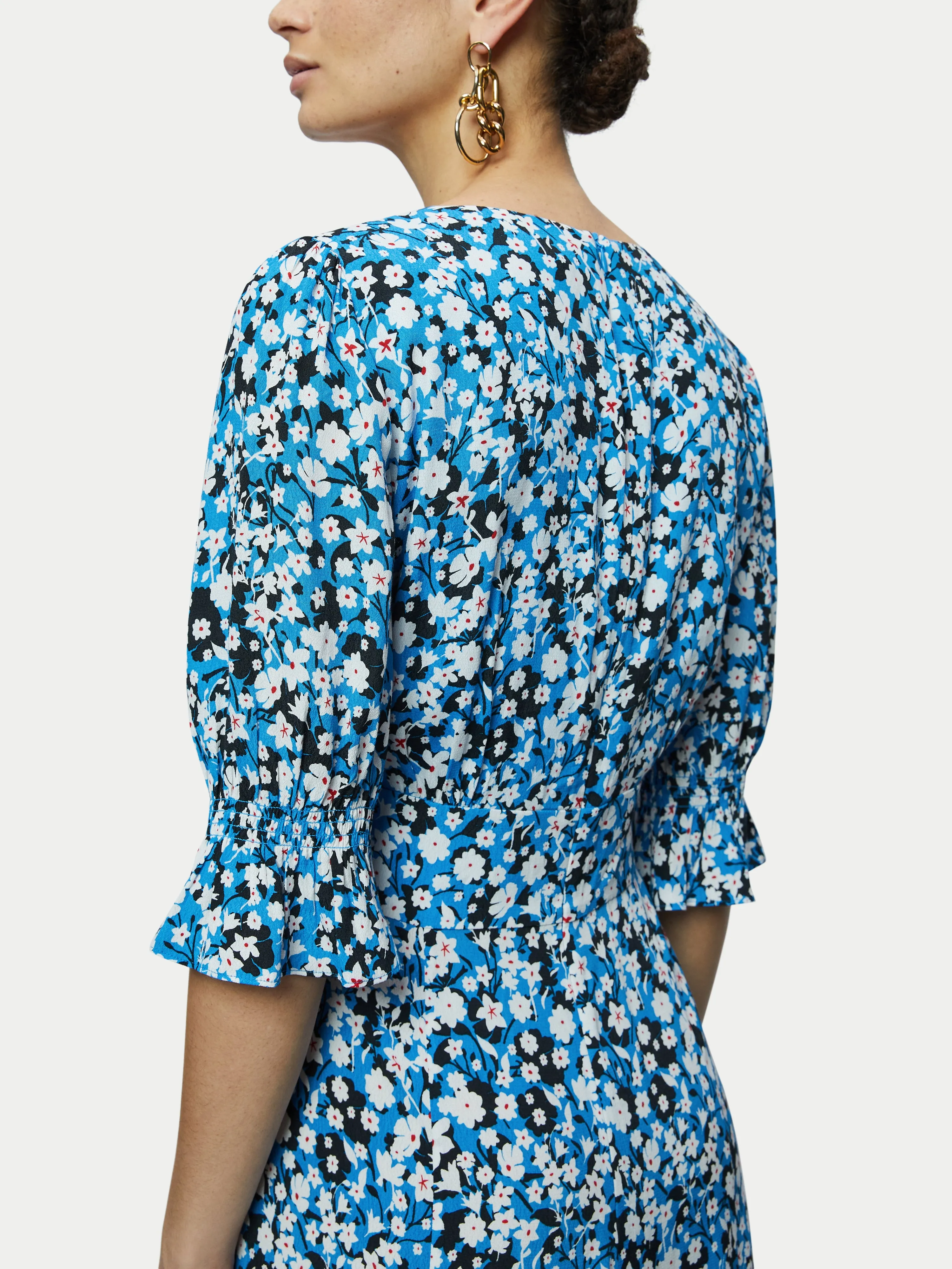 Shadow Ditsy Tea Dress | Blue sold by Jigsaw product image thumbnail 4