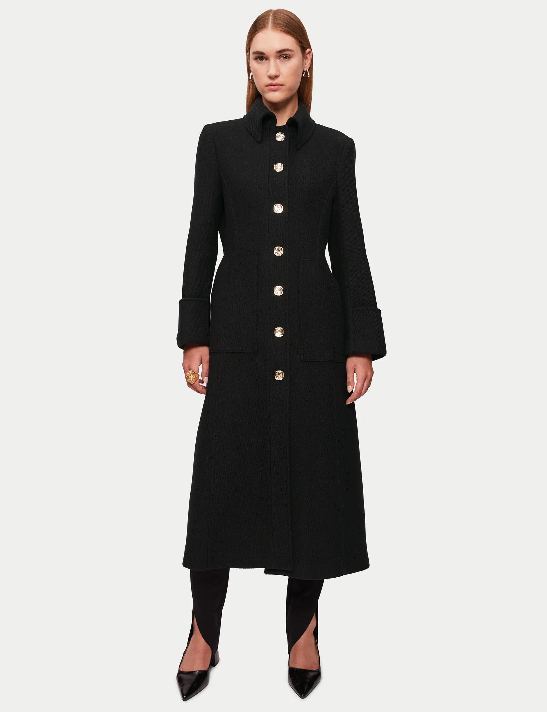 Italian Wool Military Coat | Black sold by Jigsaw