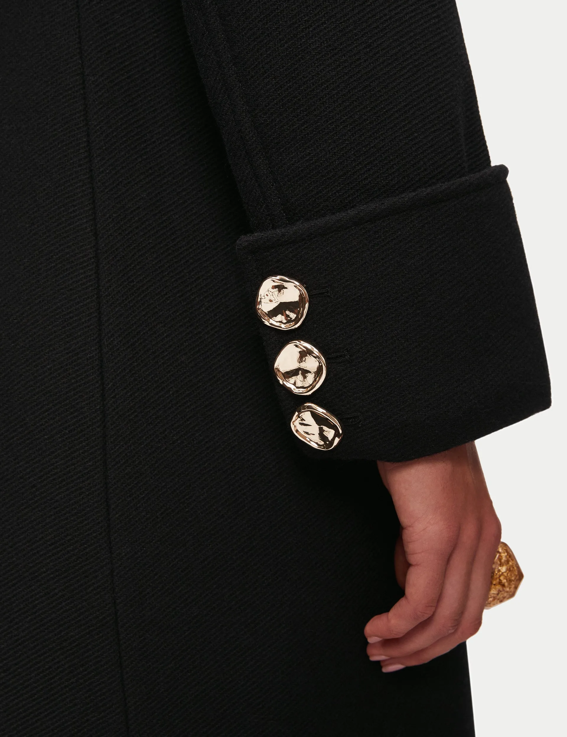 Italian Wool Military Coat | Black sold by Jigsaw product image thumbnail 5