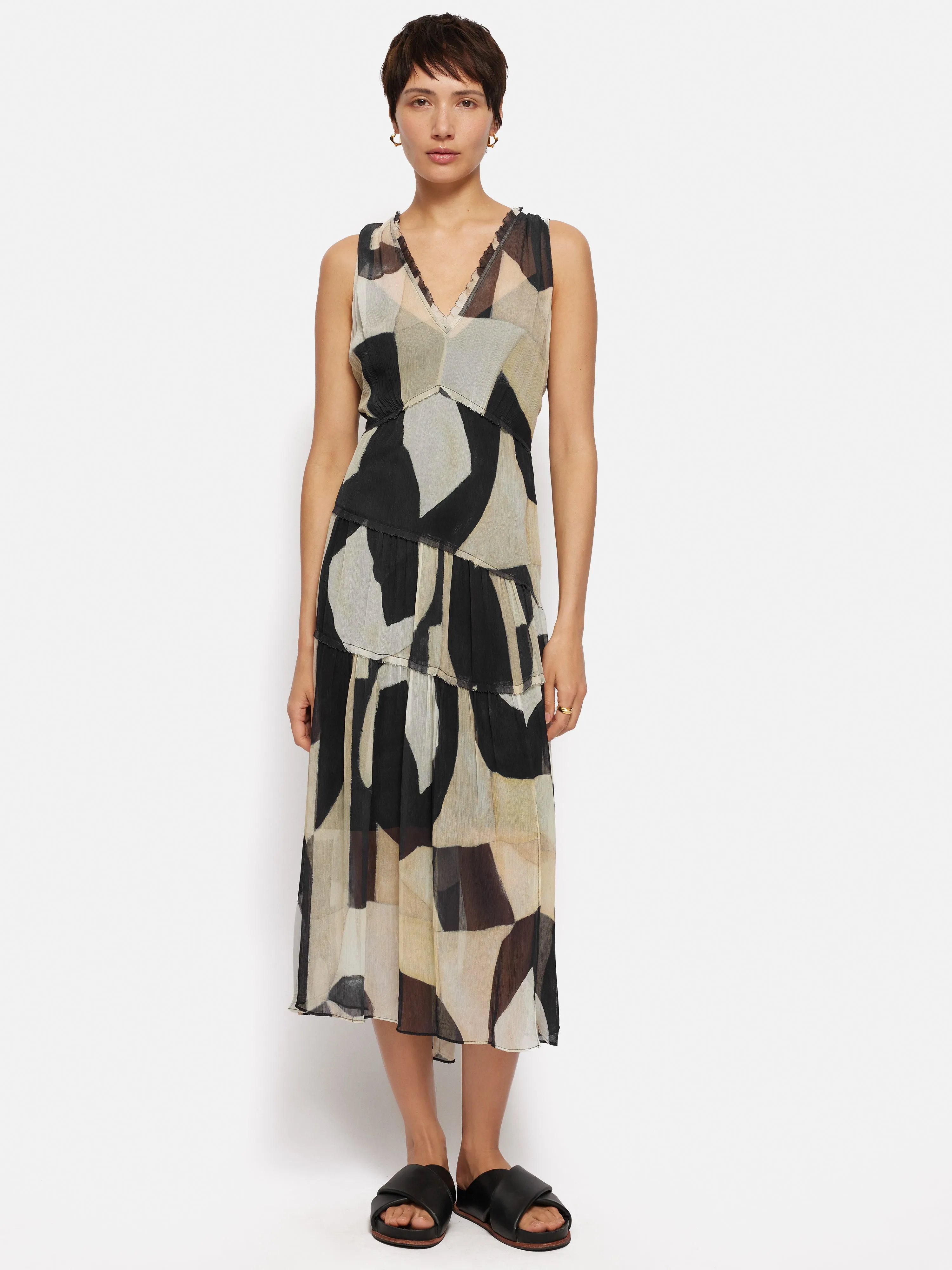 Abstract Sleeveless Dress | Monochrome sold by Jigsaw