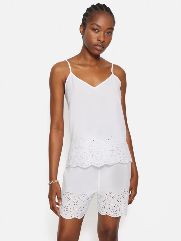 Broderie Anglaise Pyjama Cami | White sold by Jigsaw
