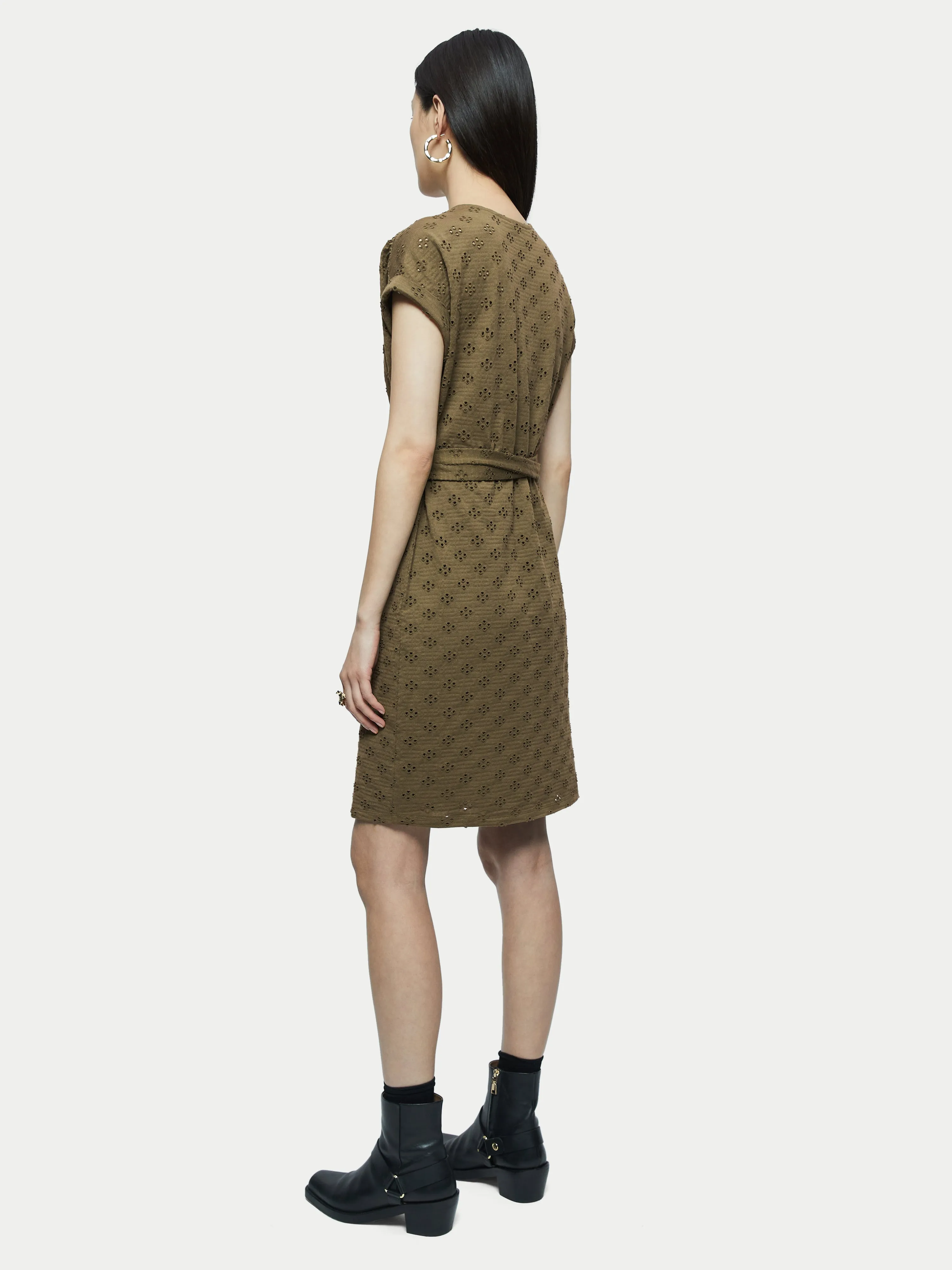 Cotton Broderie Wrap Dress | Khaki sold by Jigsaw product image thumbnail 5