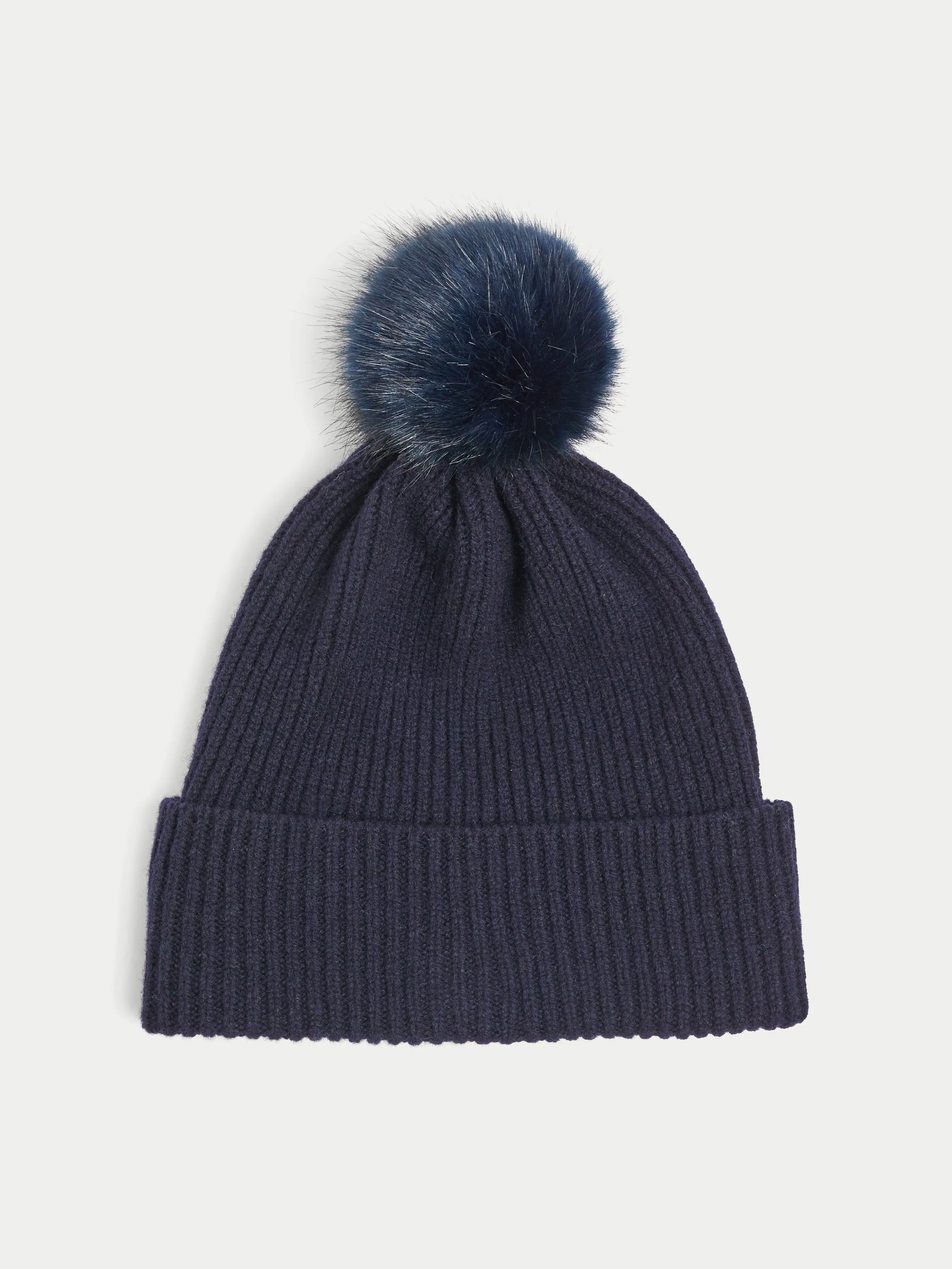 Lambswool Pom Hat | Navy sold by Jigsaw