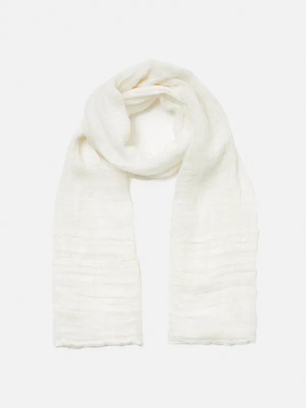 Linen Woven Scarf | White sold by Jigsaw