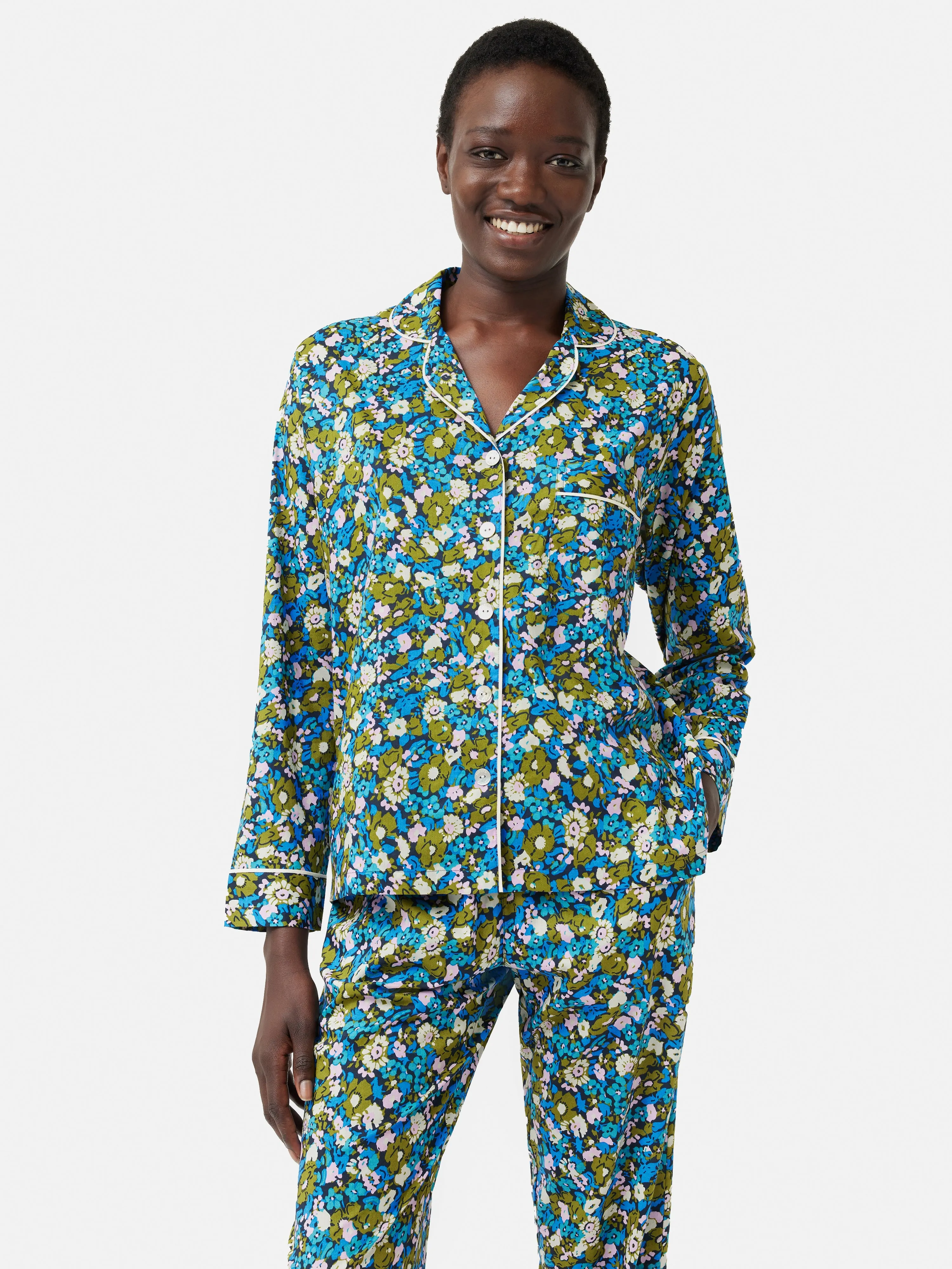 Vintage Floral Pyjama | Blue sold by Jigsaw product image thumbnail 3