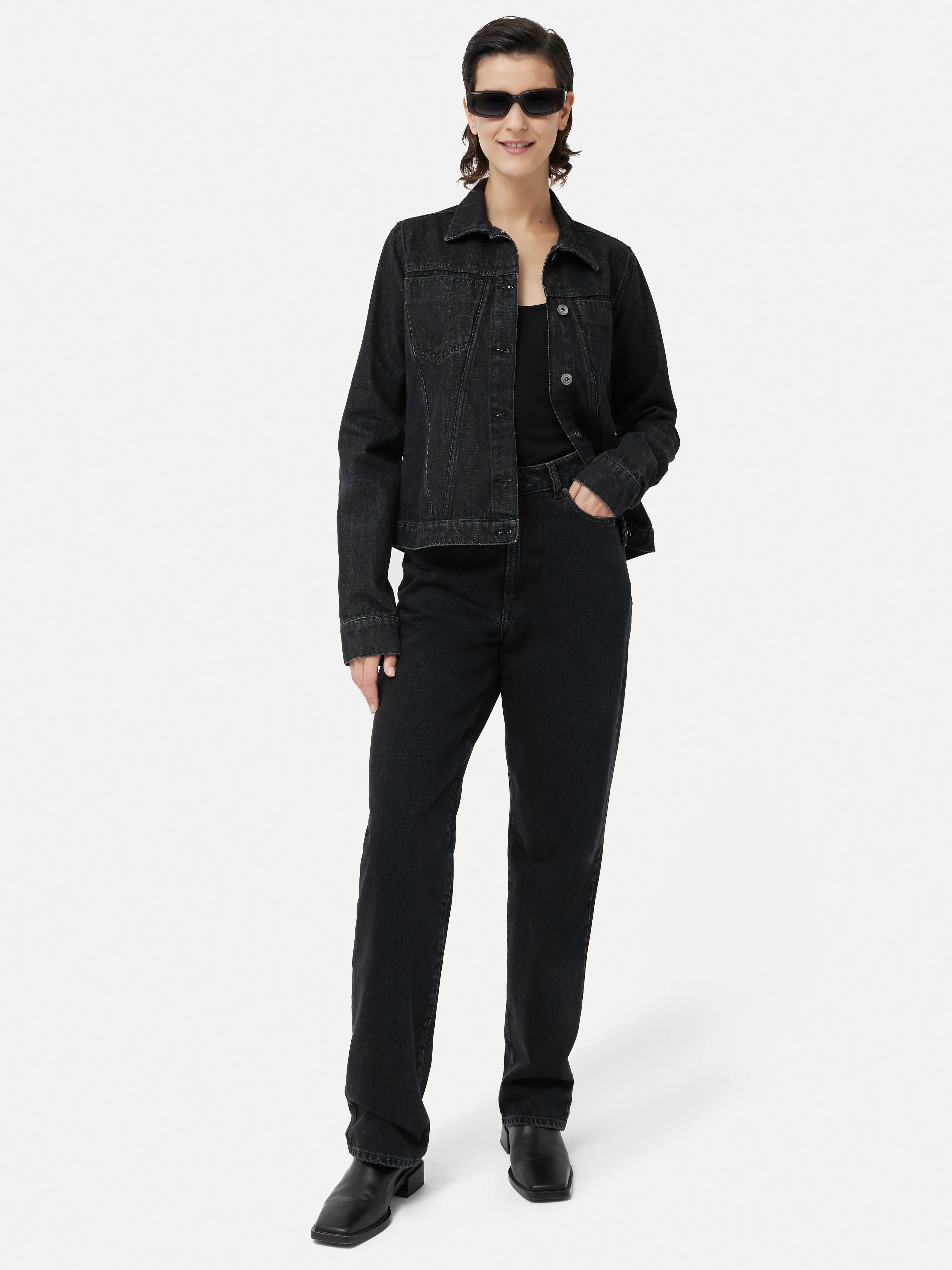 Regent Straight Leg Jean | Washed Black sold by Jigsaw product image thumbnail 4