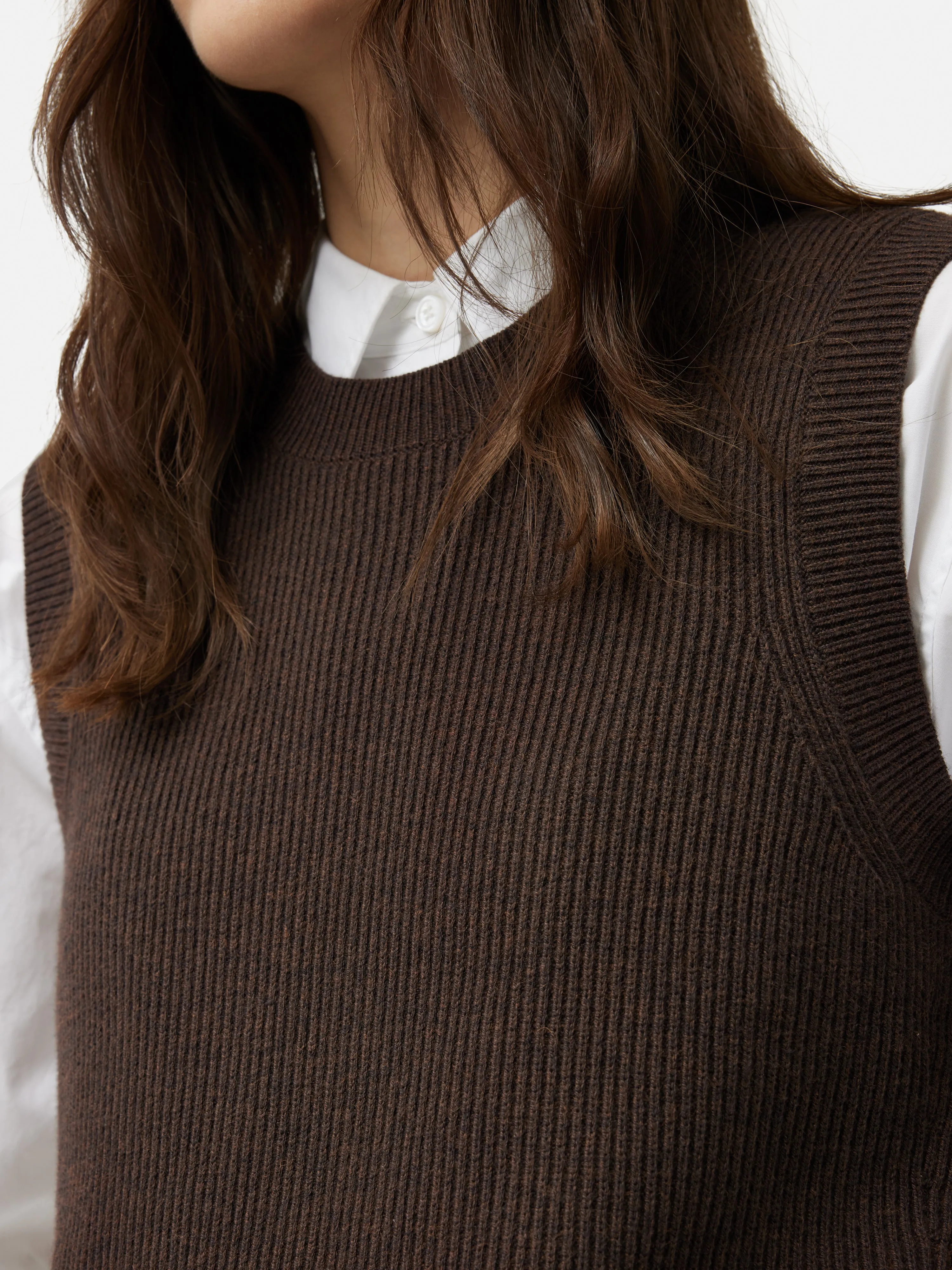 Cotton Blend Crew Tank | Brown sold by Jigsaw product image thumbnail 5