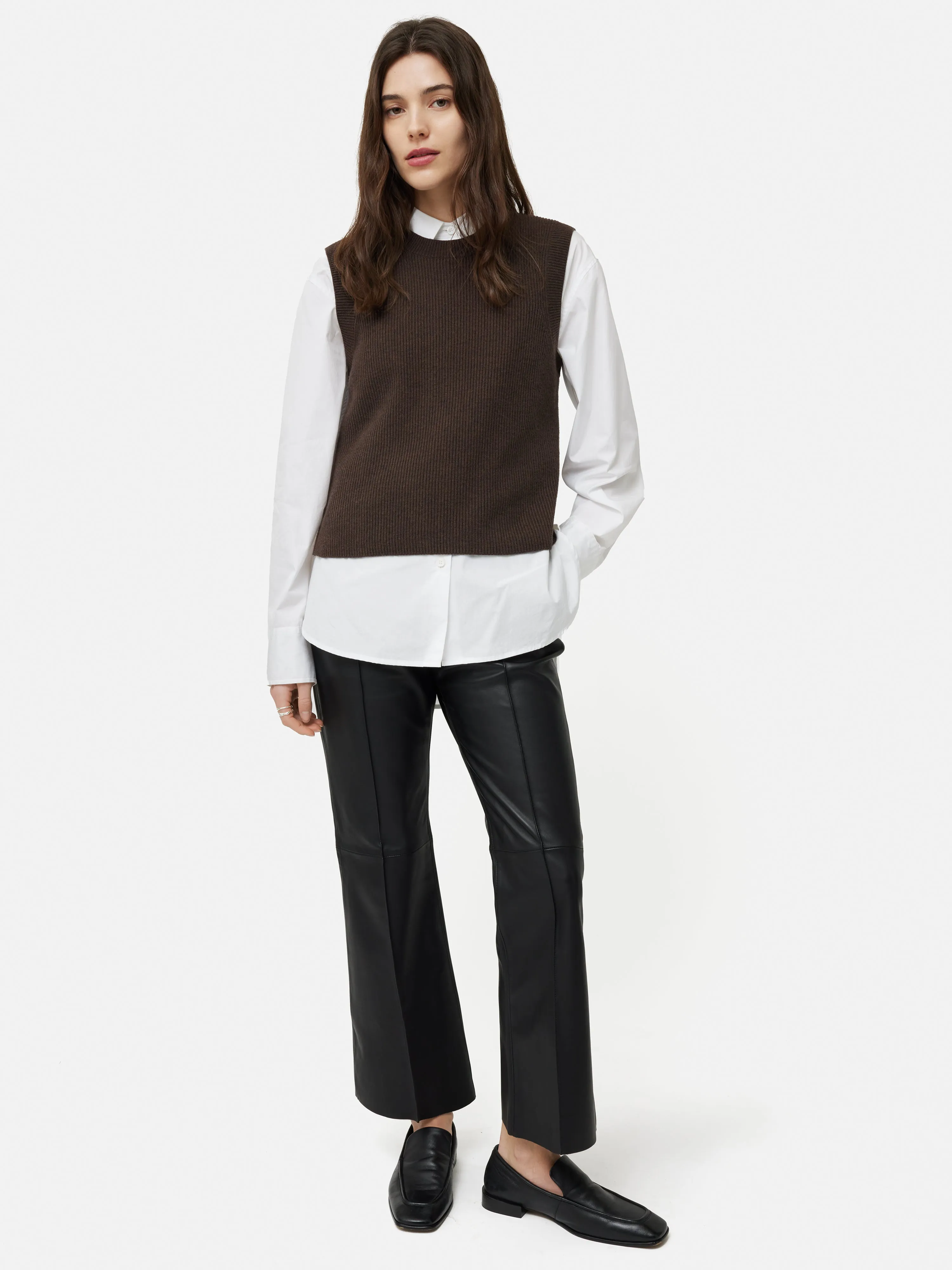 Cotton Blend Crew Tank | Brown sold by Jigsaw product image thumbnail 4